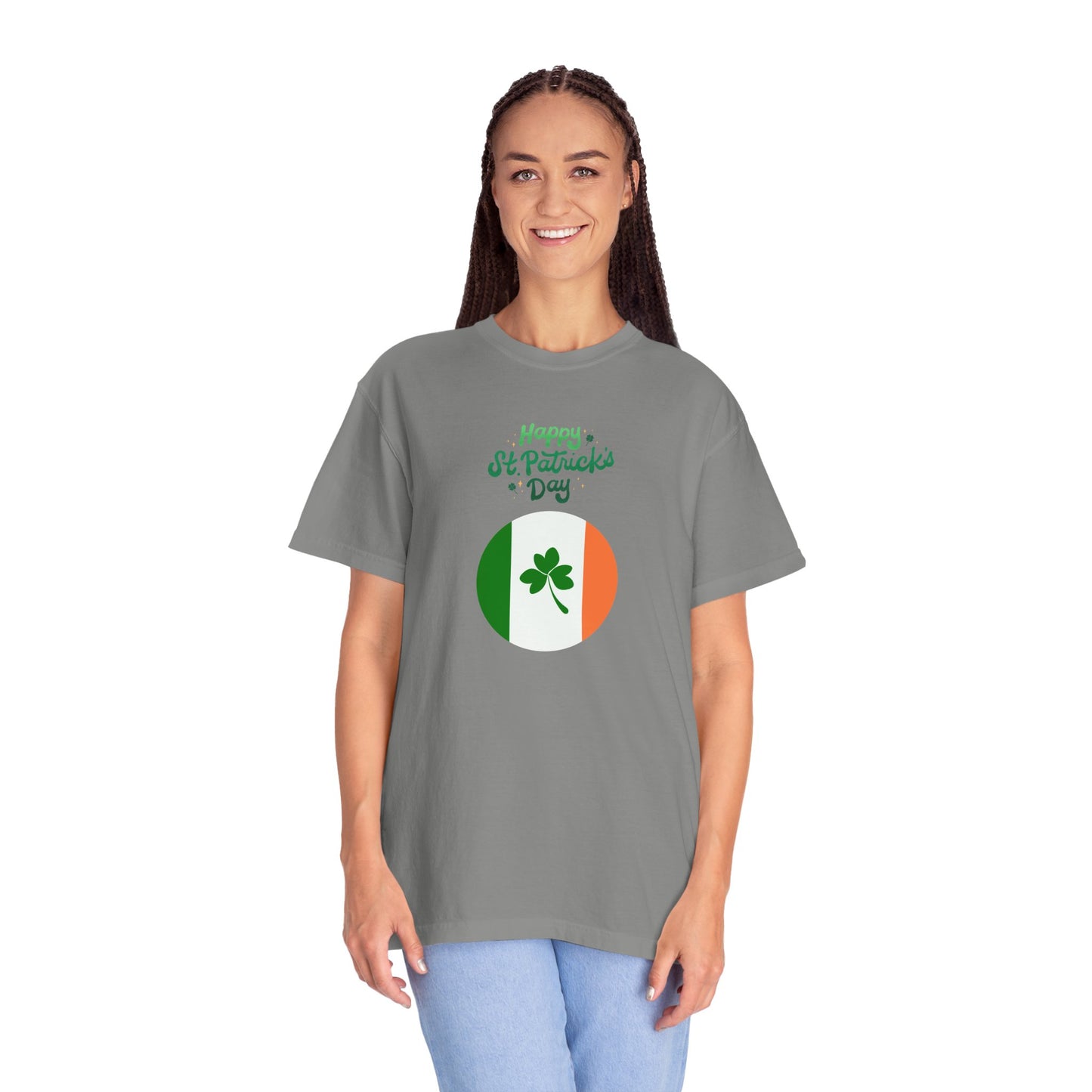 St. Patrick's Day T-Shirt Unisex Comfort Colors Relaxed Fit Garment-Dyed Tee 4 Leaf Clover Shirt Irish Themed Gift