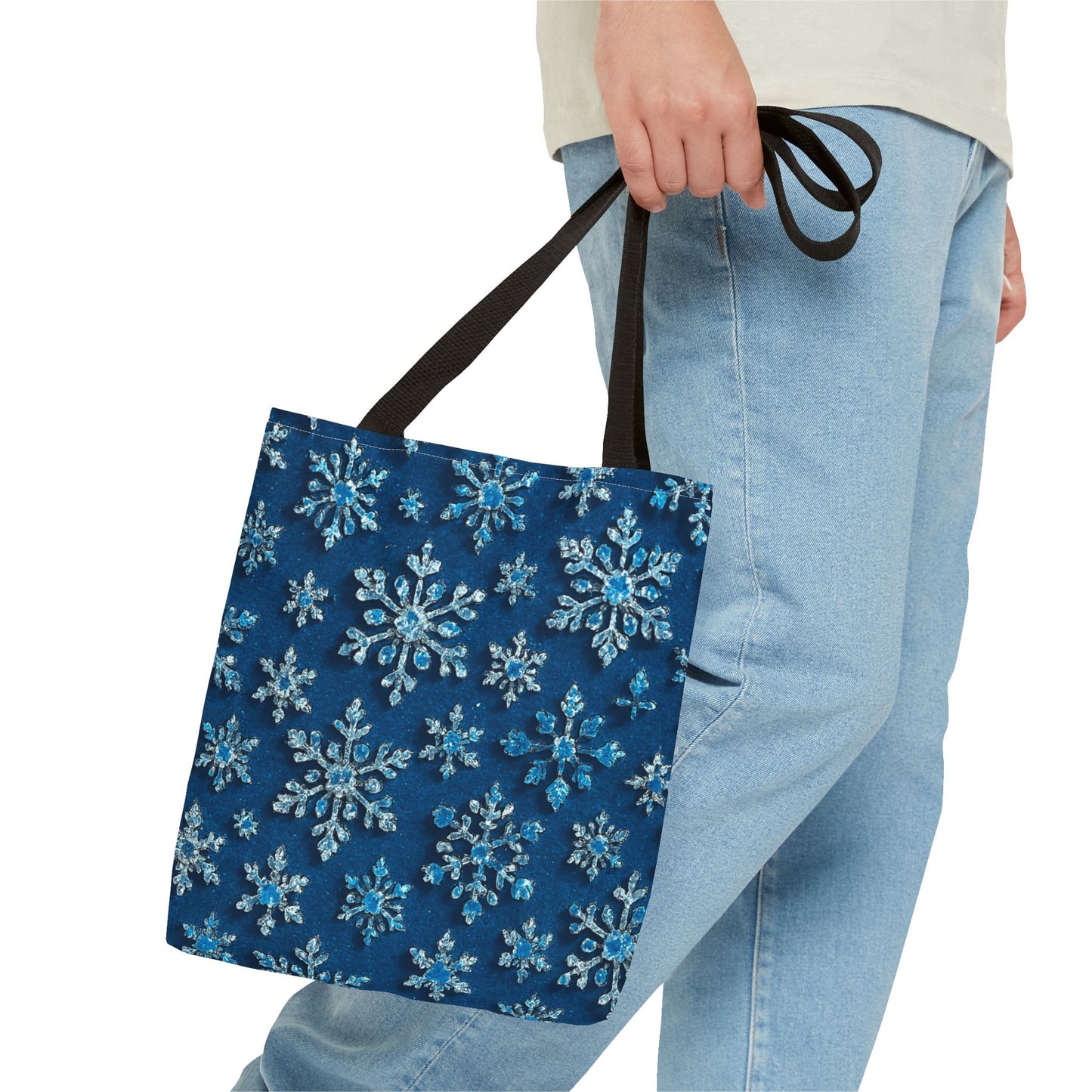 Snowflake Christmas Tote Bag Holiday Cheer Gift Glam Winter Accessory Reusable Winter Tree Shopping Bag Xmas Joy Gift Unisex Bag for Him Her