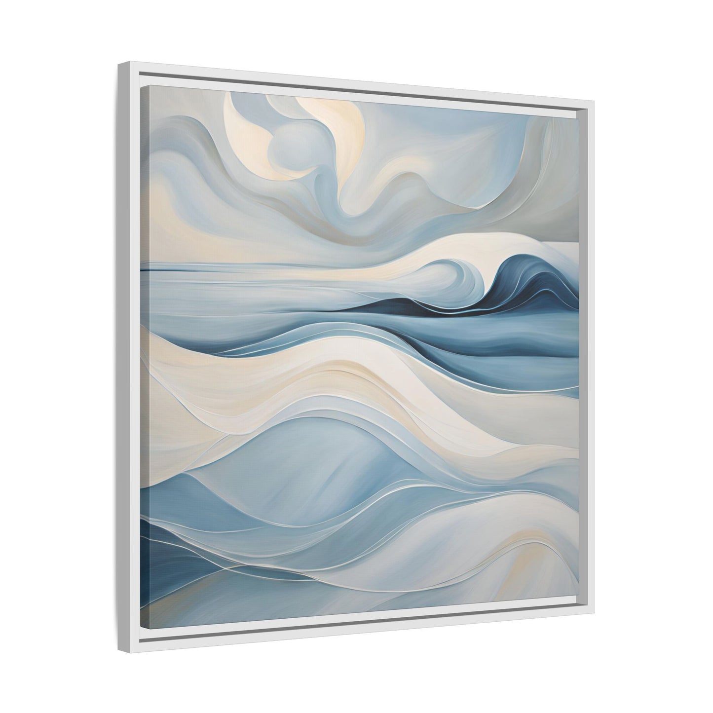 Modern Abstract Wave Design Unique Framed Canvas Wall Art Ocean Beach Gift Nature Lover Gift Underwater Sea Lover Gift 3 frame colors