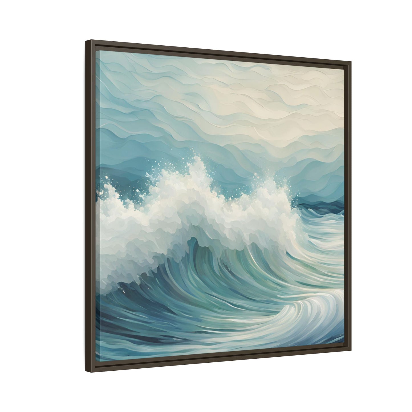 Modern Abstract Wave Design Unique Framed Canvas Wall Art Ocean Beach Gift Nature Lover Gift Underwater Sea Lover Gift 3 frame colors