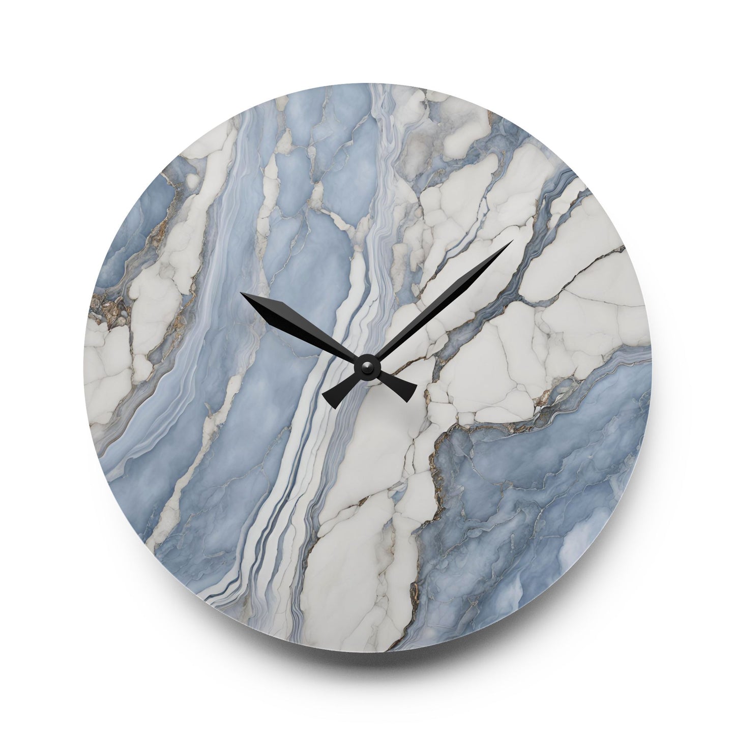 Acrylic Stone-Look Calacatta Quartz-Inspired Unique Design Acrylic Wall Clock Agate Crystal Lover Gemologist Gift Nature Lover Rock Gift