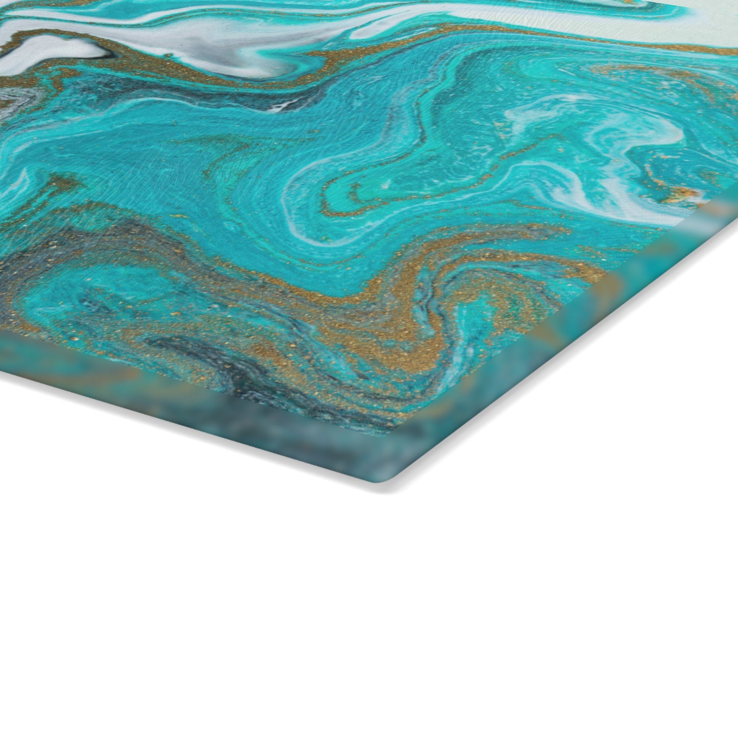 Kitchen Decor Glass Cutting Board Serving Tray with Quartz-look Design Cutting Board Gift for Home Cook Fun Marble-look Charcuterie Board