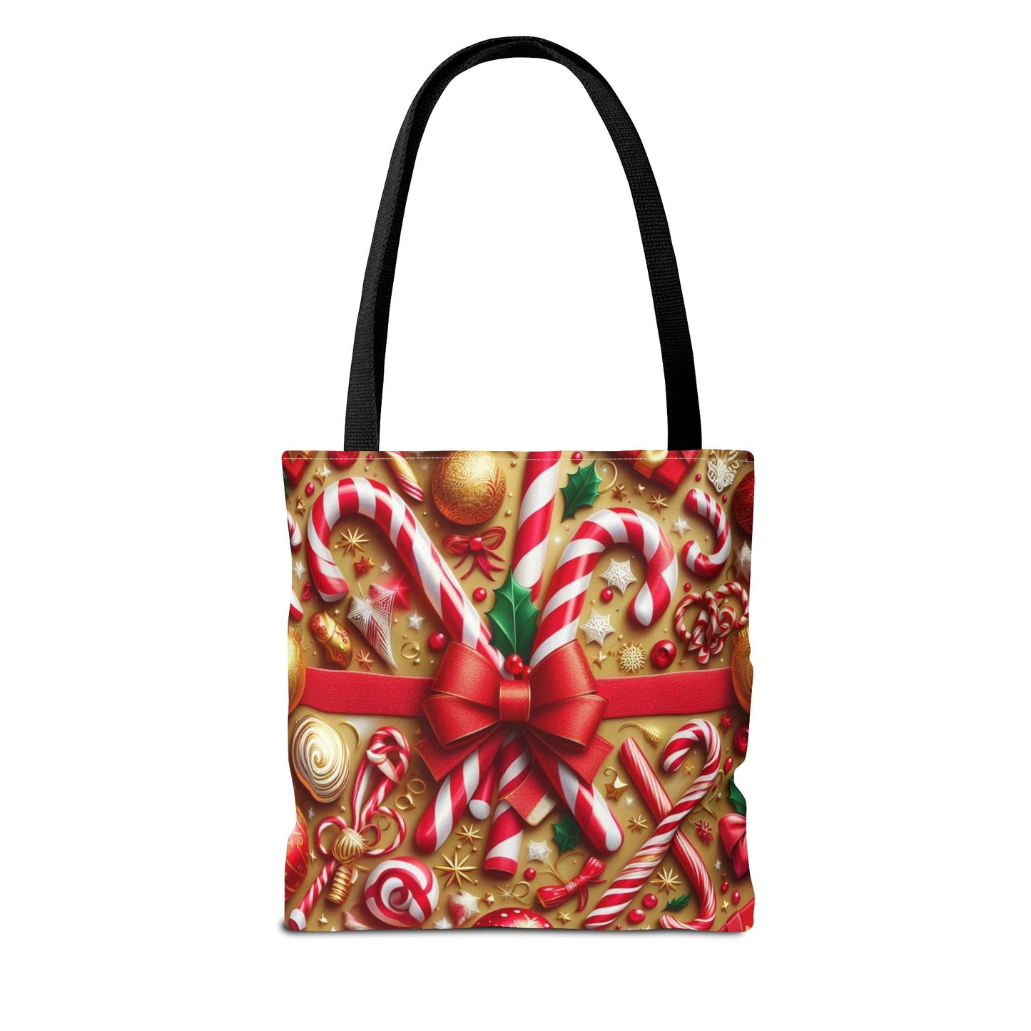Candy Cane Christmas Tote Bag Holiday Cheer Gift Glam Winter Accessory Reusable Winter Shopping Bag Xmas Joy Gift Unisex Bag for Him Her