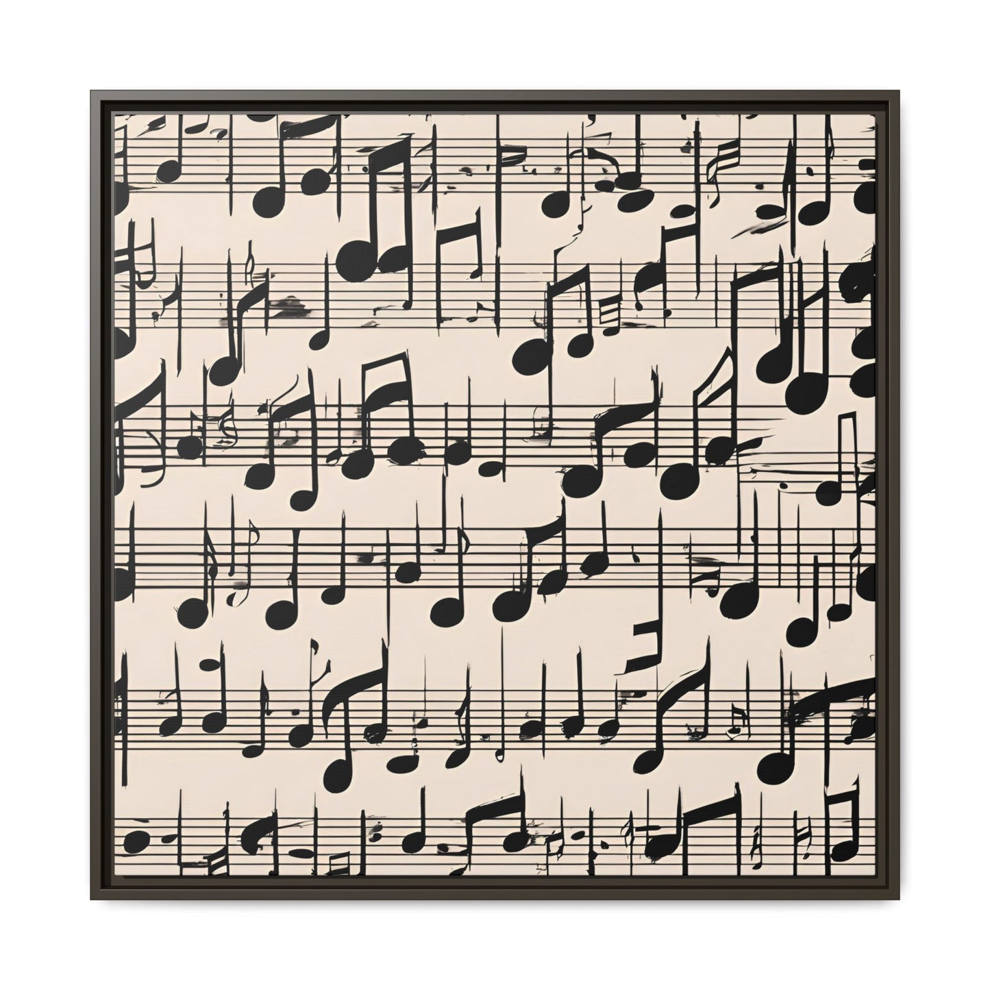 Music-Themed Print Abstract Sheet Music Design Unique Framed Canvas Print Treble Clef Note Wall Art Music Lover Gift Decor 3 frame colors