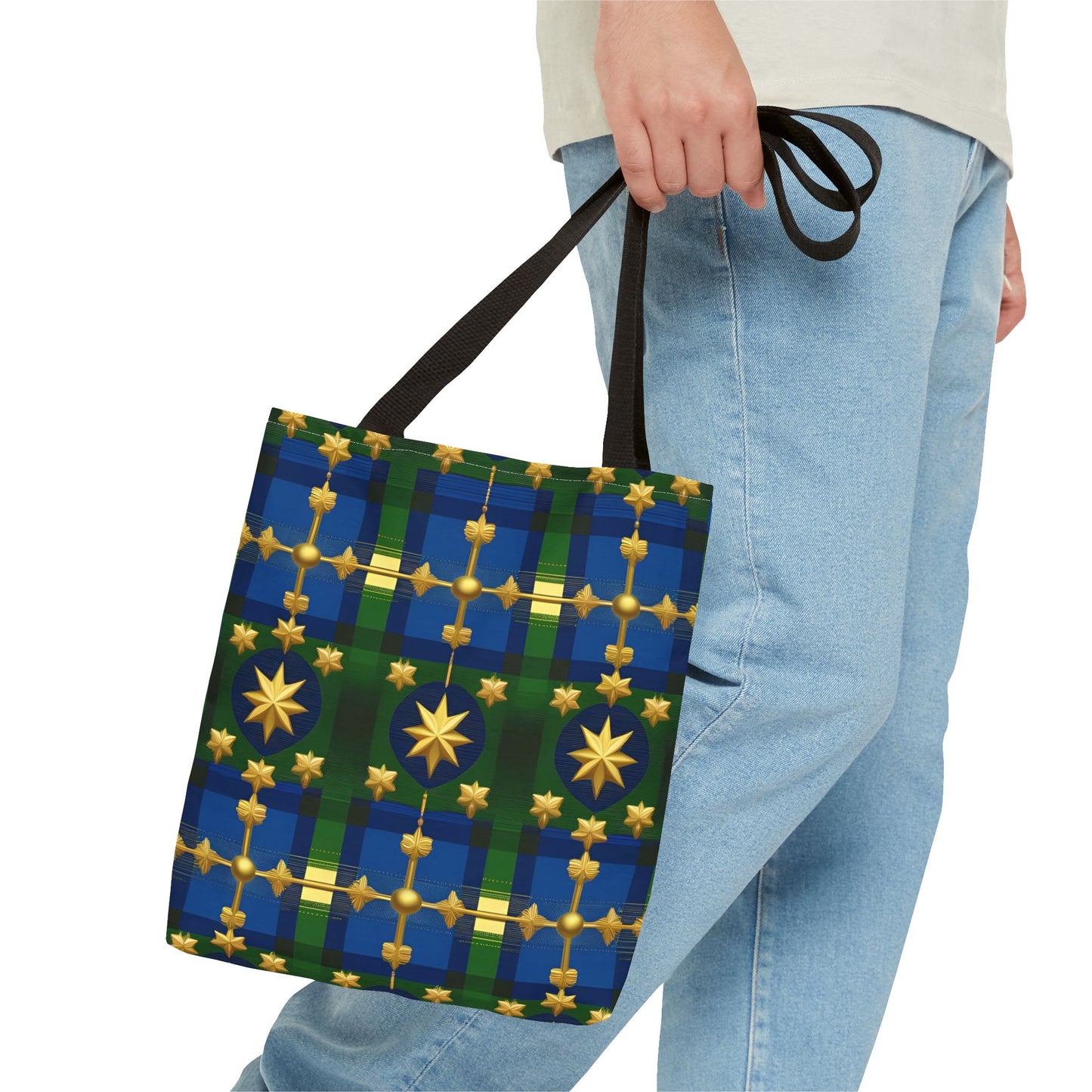 Christmas Tote Bag Holiday Cheer Gift Glam Winter Accessory Reusable Winter Plaid Tartan Shopping Bag Xmas Joy Gift Unisex Bag for Him Her