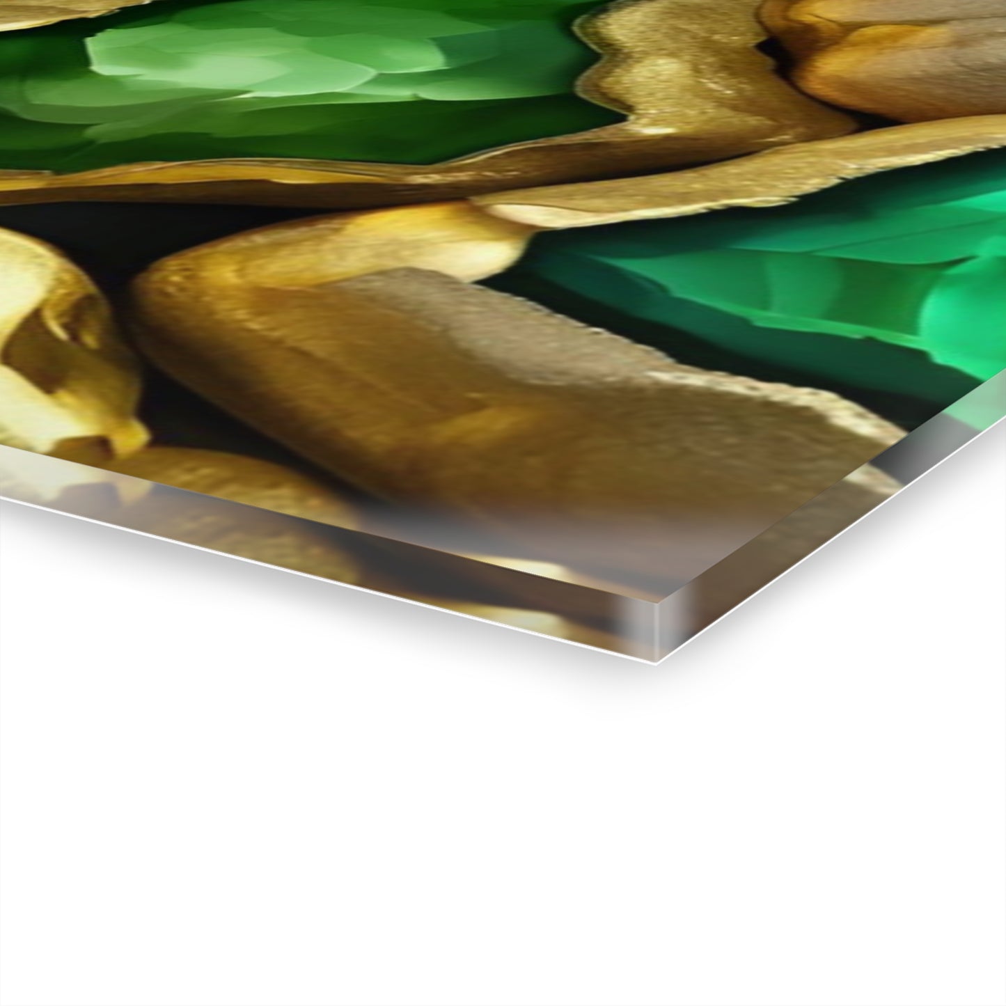 Large Geode-Inspired Design Acrylic Print with French Cleat Emerald-look Nature Wall Art Rock Lover Relaxing Artwork Modern Home Decor