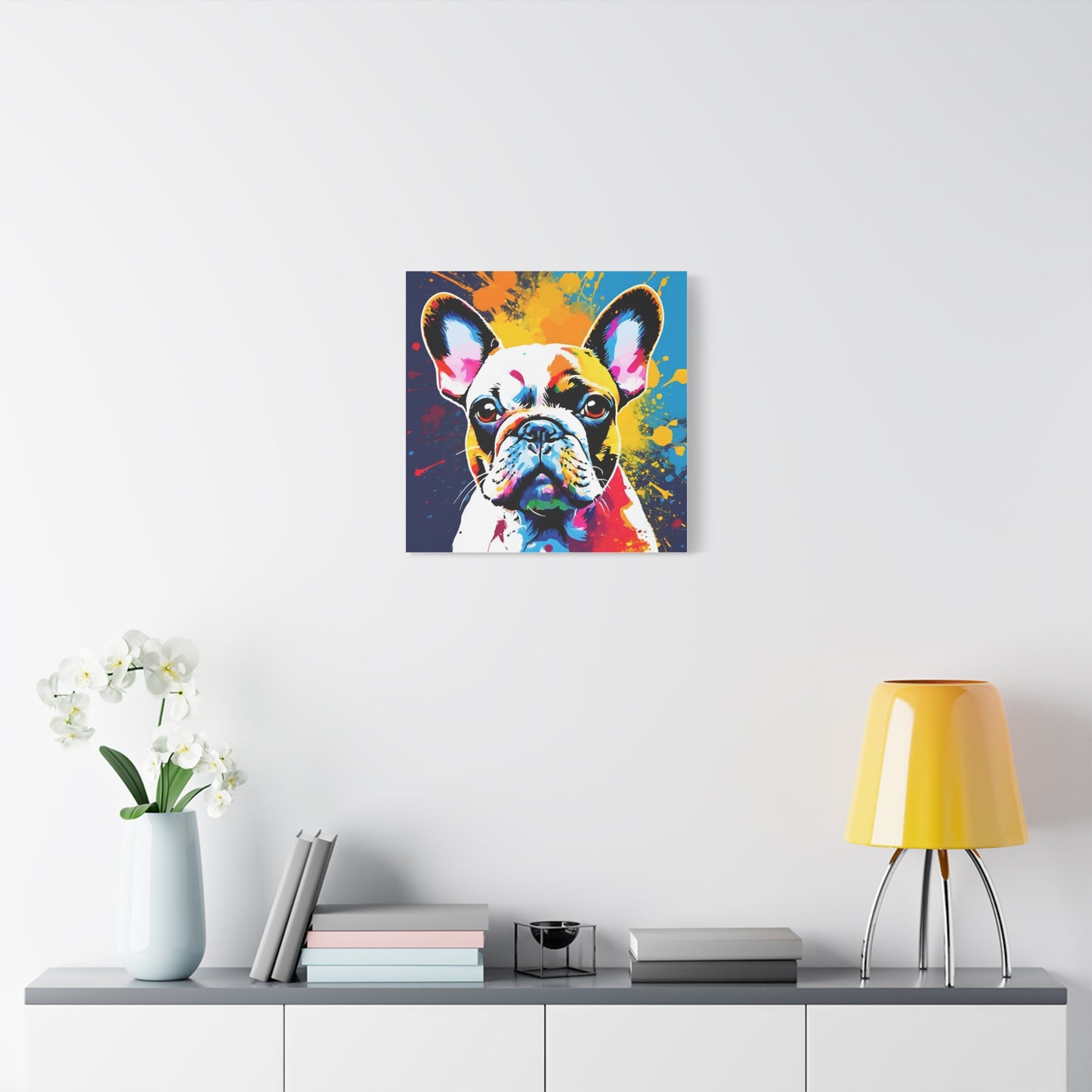 Frenchie Print Wall Art | Matte Canvas, Stretched, 1.25" | Dog Lover | Bulldog | Pet Parent | Modern Art |
