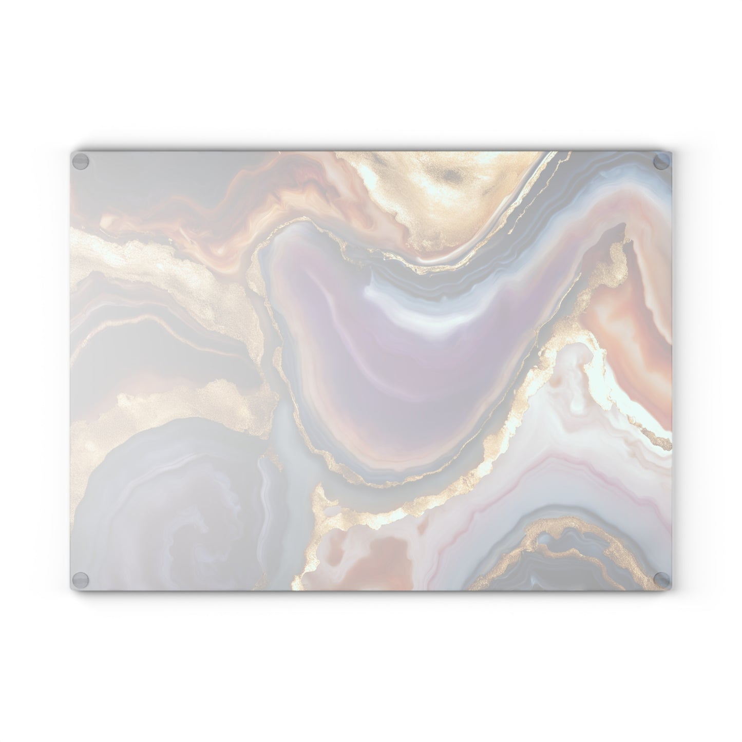 Kitchen Decor Glass Agate-Themed Image Unique Rock Lover Cutting Board Serving Tray Home Cook Gift Marble-look Glass Charcuterie Board