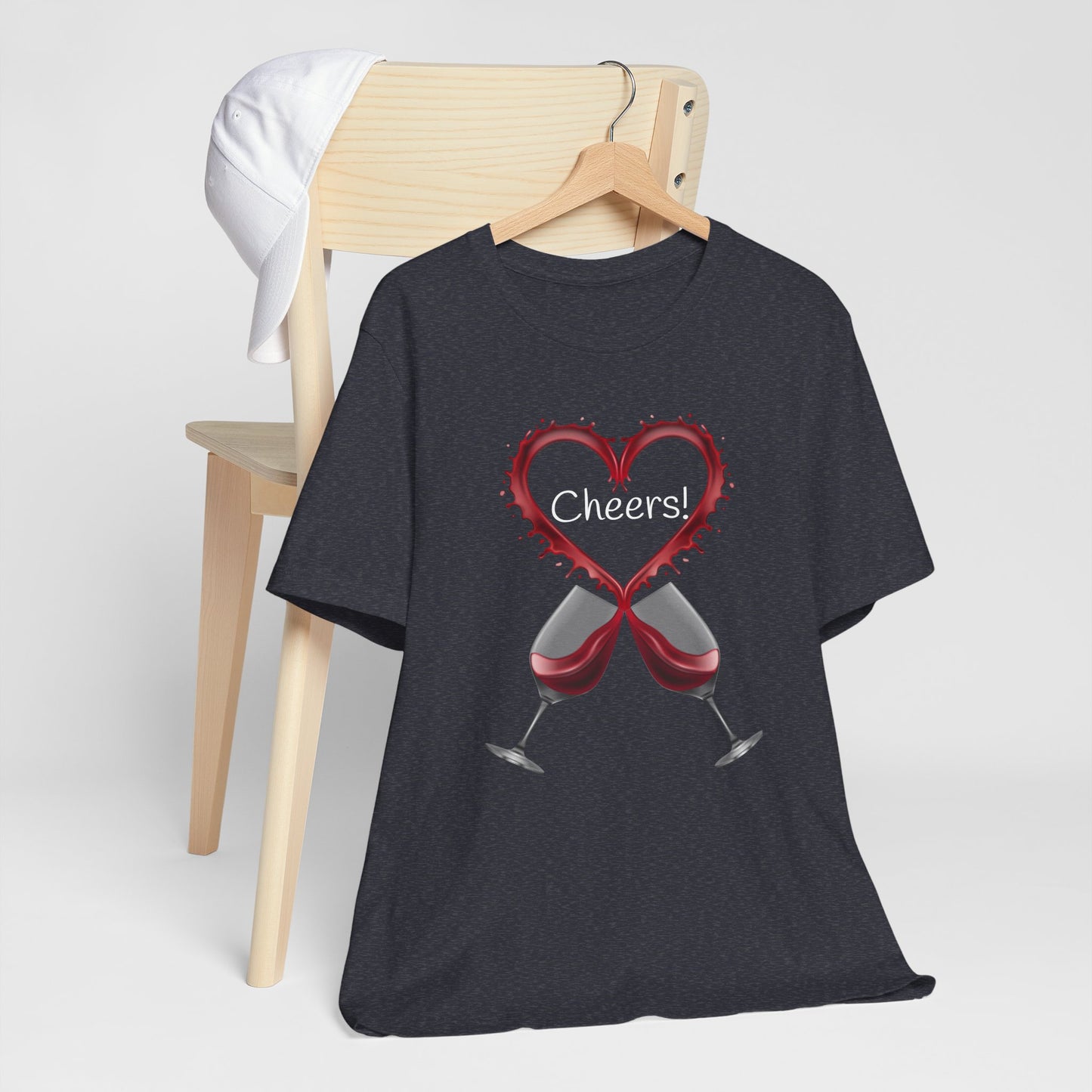 Red Wine Glass Cheers T-Shirt | Wine Lover Foodie Culinary Happy Hour Toast Unisex Sommelier Gift