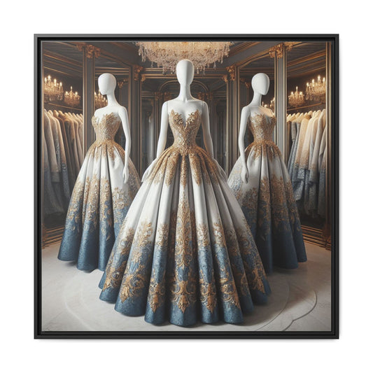 Fashion Formal Runway Dress Framed Canvas Print Wall Art Unique Fashion Designer Style Haute Couture Fashionista Gift Decor 3 Frame Colors