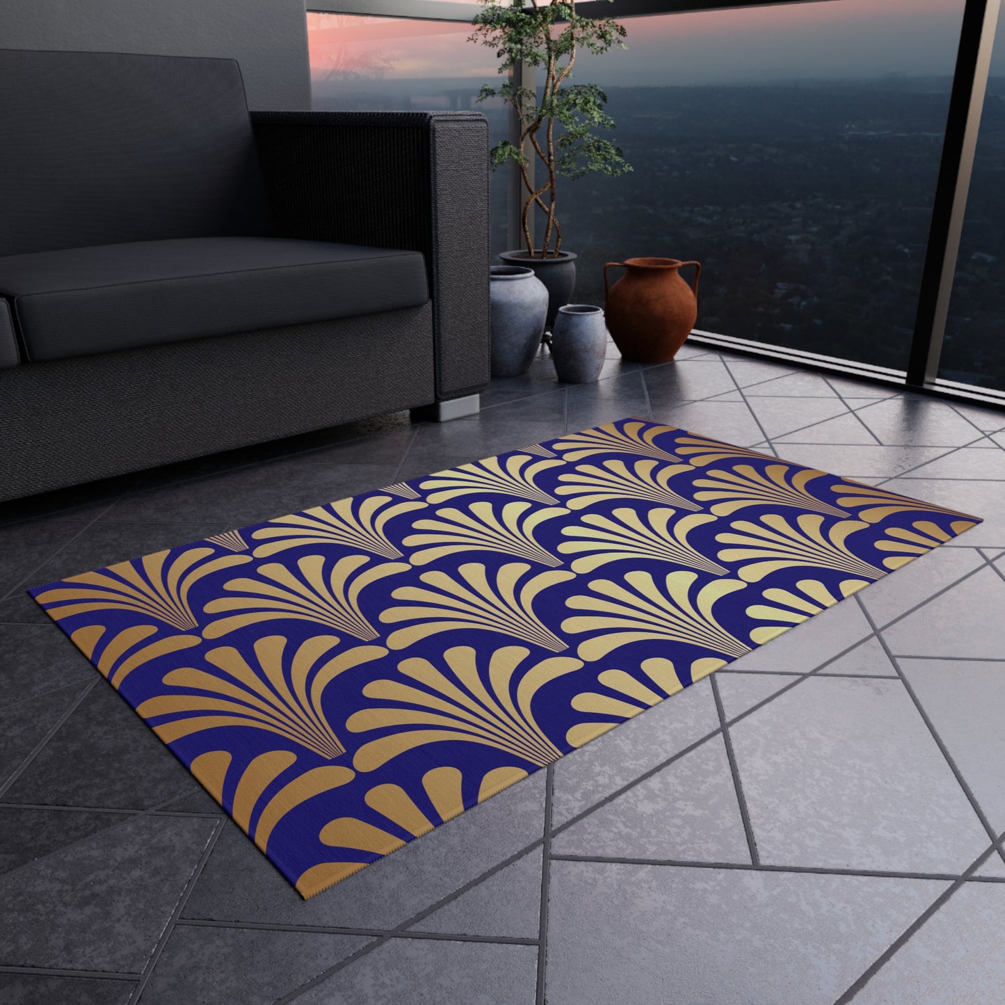 Chenille Outdoor Rug with No-Skid Backing Cozy Outdoor Carpet Patio Decor Gazebo Rug Pool Area Decor Outdoor Kitchen Carpet