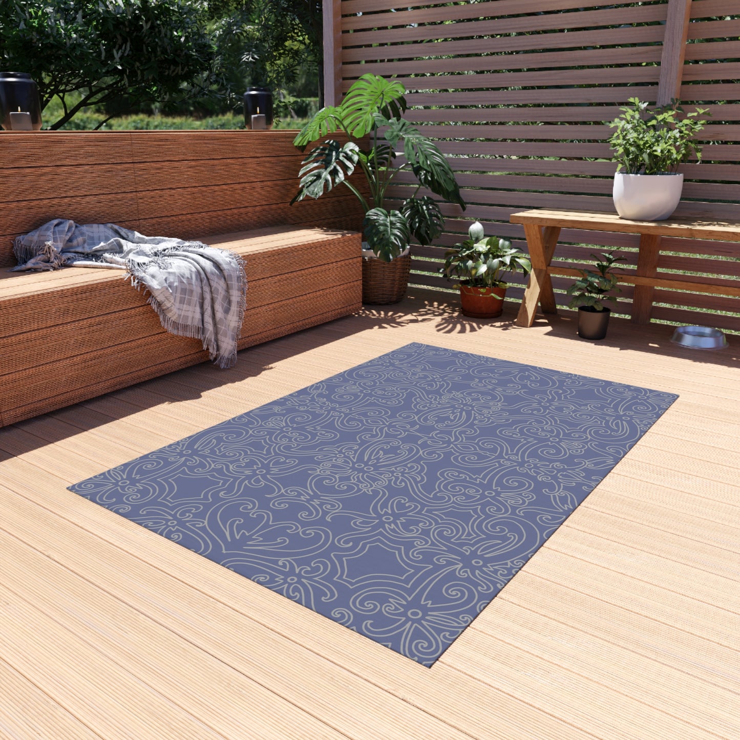 Chenille Outdoor Rug with No-Skid Backing Cozy Grey Outdoor Carpet Patio Decor Gazebo Rug Pool Area Decor Outdoor Kitchen Carpet