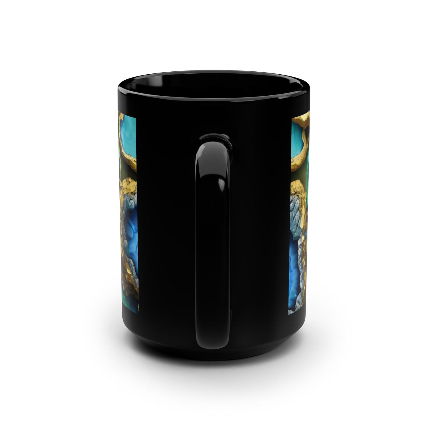 Ceramic Coffee Mug Quartz-Inspired Agate Image Nature Lover Ceramic Unique Colorful Teacup Geode Rock Gemstone Lover Ceramic 15 oz Mug