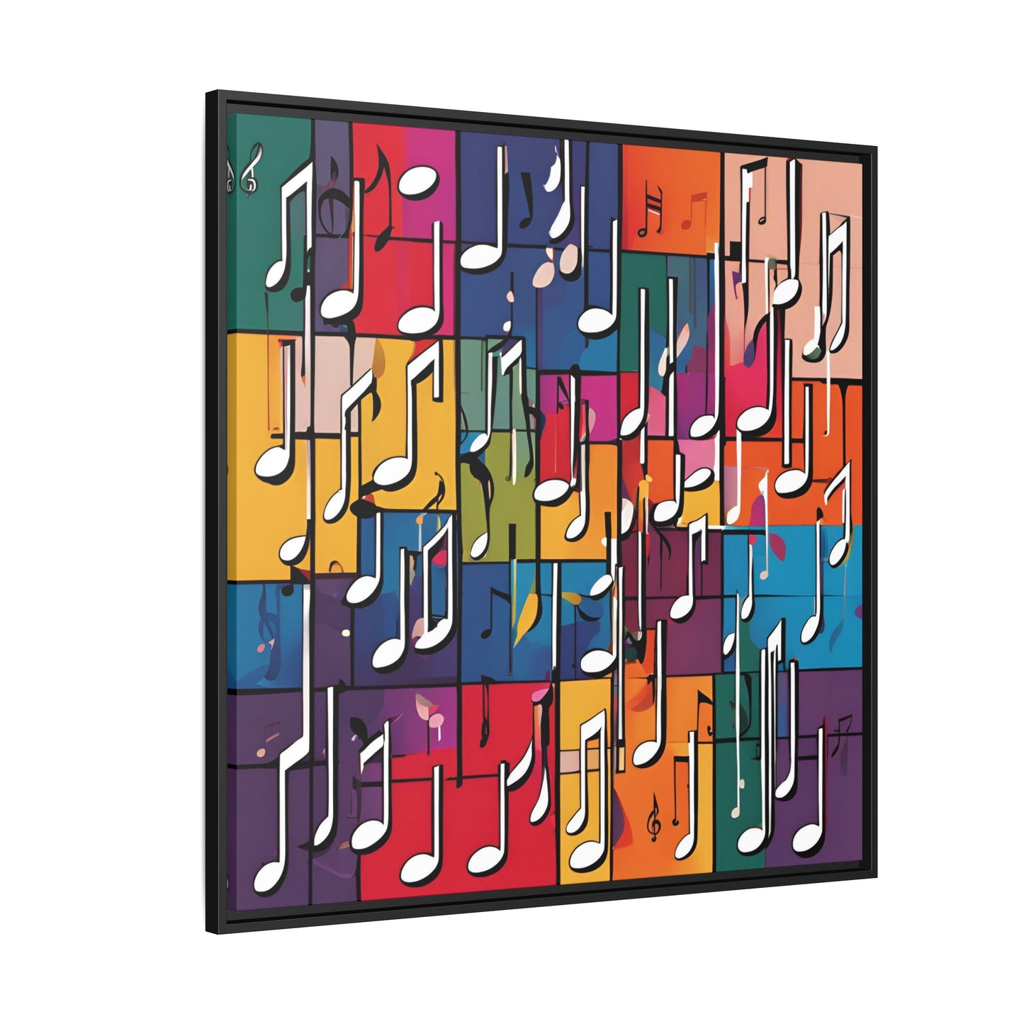Modern Music-Themed Print Abstract Design Unique Framed Canvas Print Treble Clef Note Wall Art Music Lover Gift Decor 3 frame colors