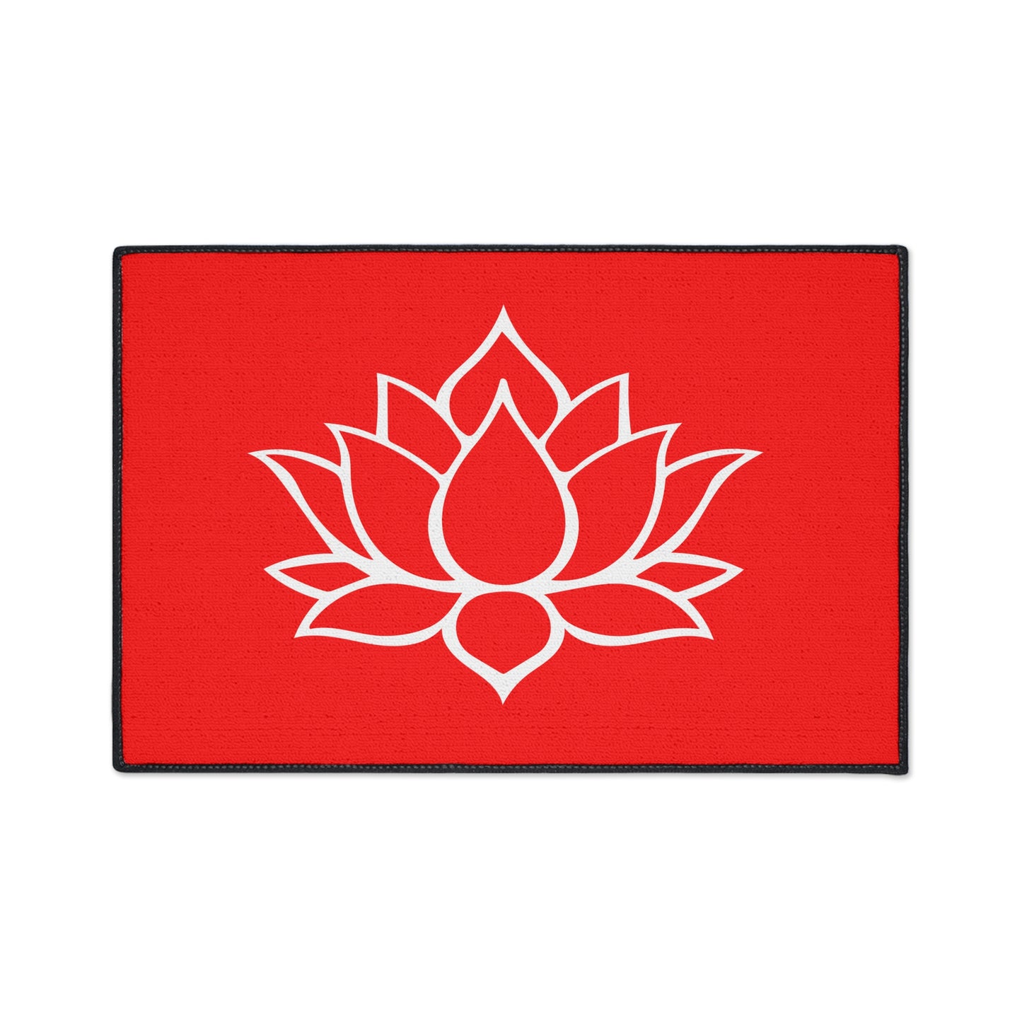 Decorative Heavy Duty Non-Slip Floor Mat Stylish Design Perfect for Entryway Kitchen Décor Red Lotus Blossom Floral Design Rug Bath Mat