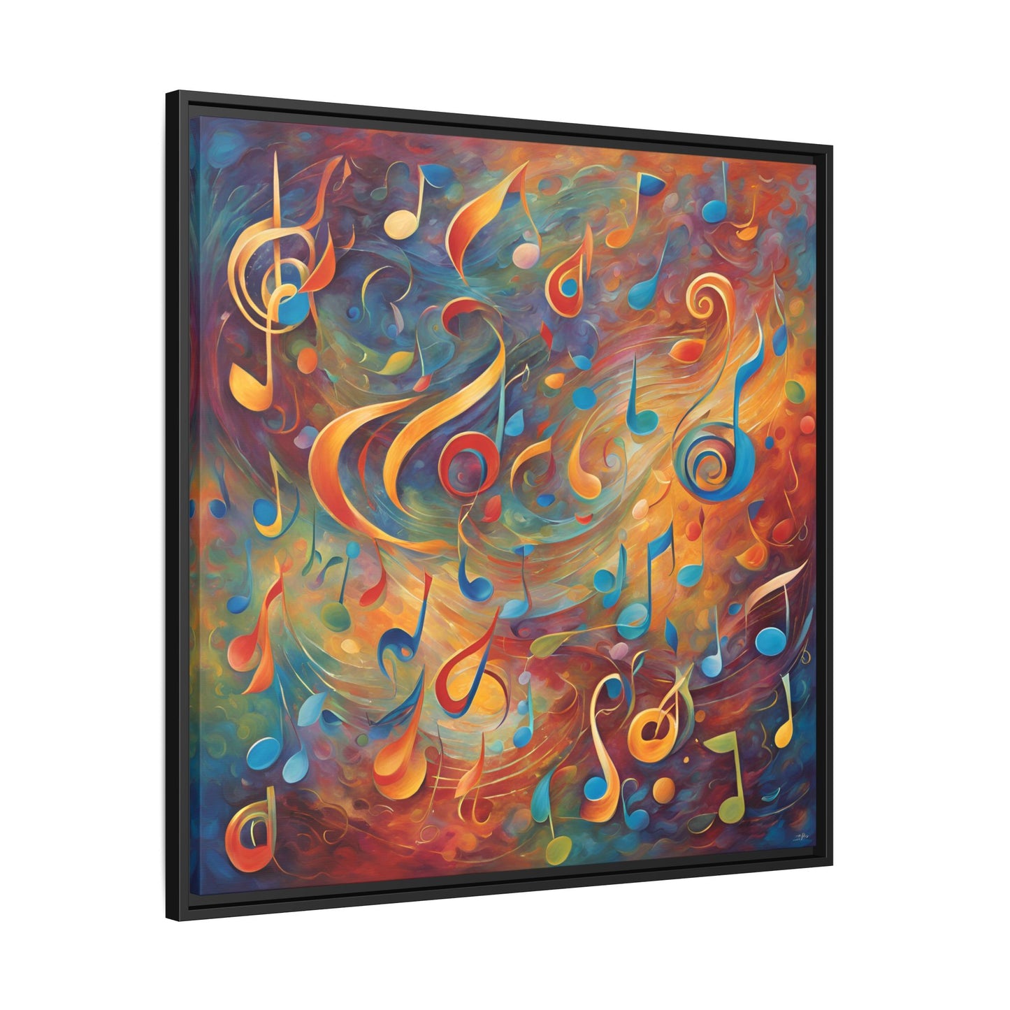 Modern Music-Themed Print Abstract Design Unique Framed Canvas Print Treble Clef Note Wall Art Music Lover Gift Decor 3 frame colors