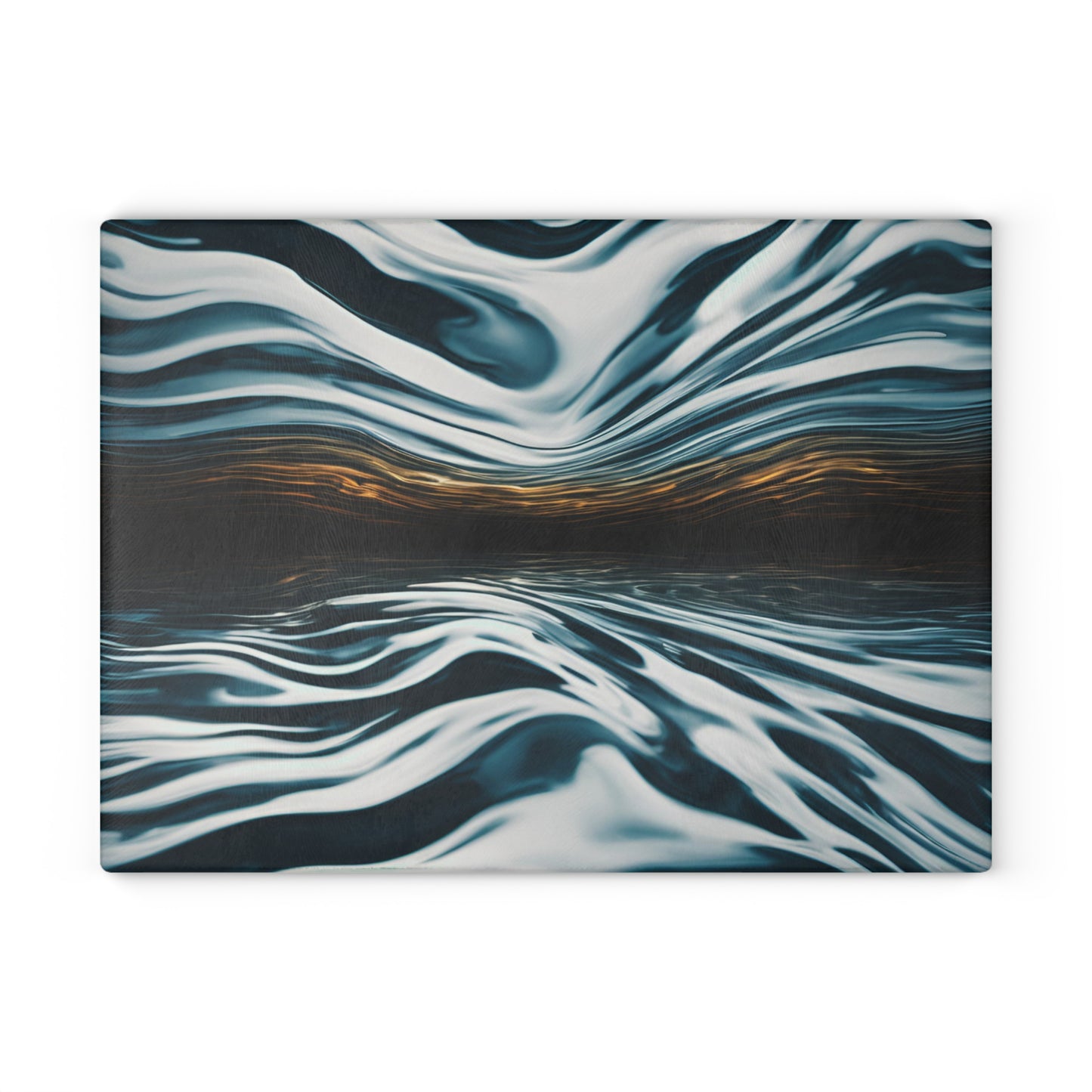Beachy Kitchen Decor Glass Cutting Board Serving Tray with Ocean Wave Design Cutting Board Gift for Home Cook Fun Charcuterie Board