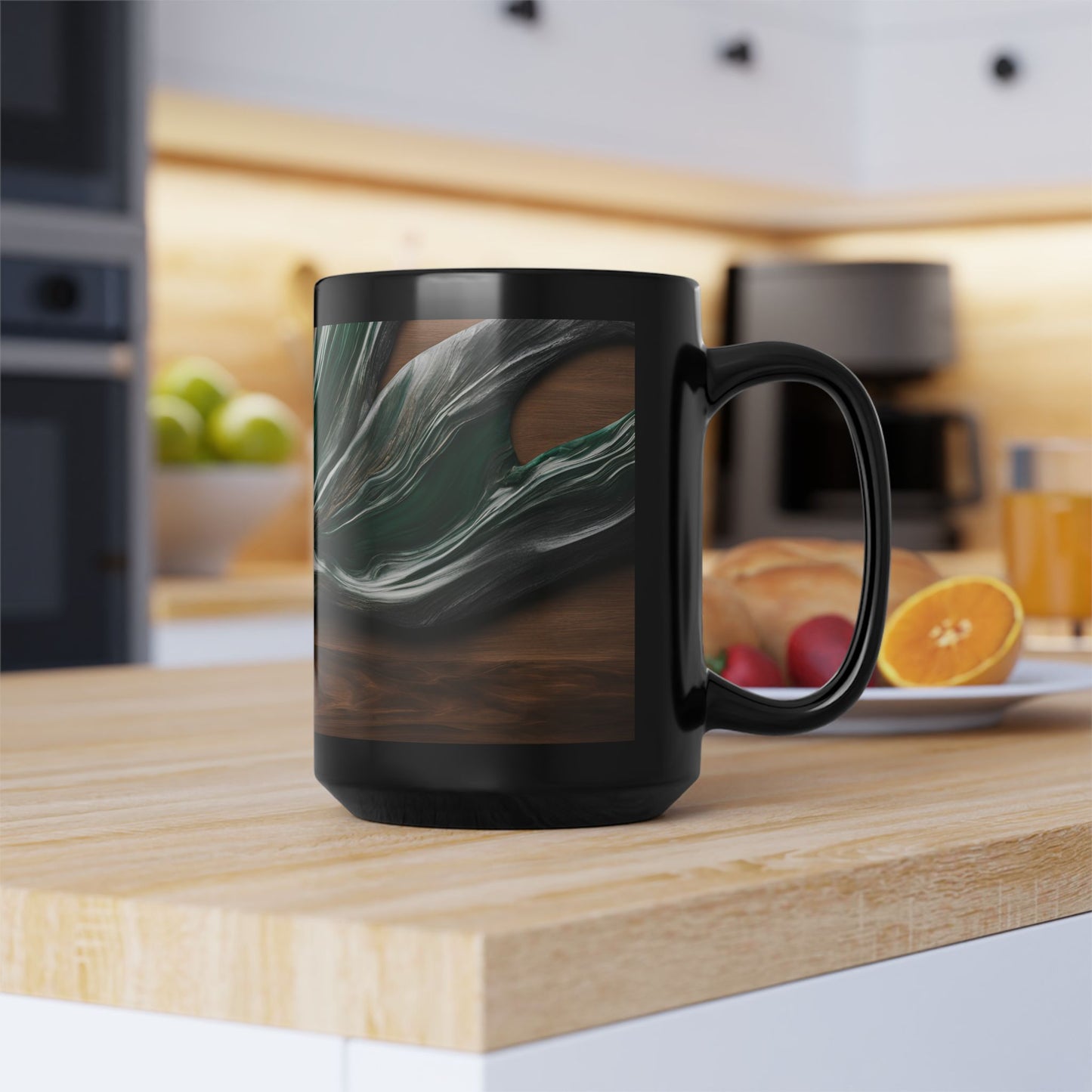 Ceramic Coffee Mug Wood-Inspired Image Nature Lover Ceramic Teacup Gardener Gift Colorful Unique Wave-look 15oz Ceramic Mug