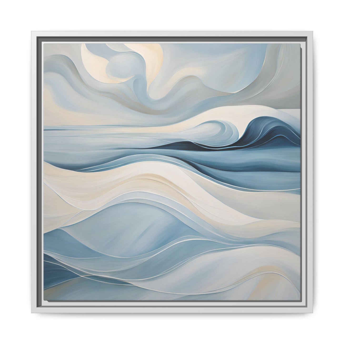 Modern Abstract Wave Design Unique Framed Canvas Wall Art Ocean Beach Gift Nature Lover Gift Underwater Sea Lover Gift 3 frame colors