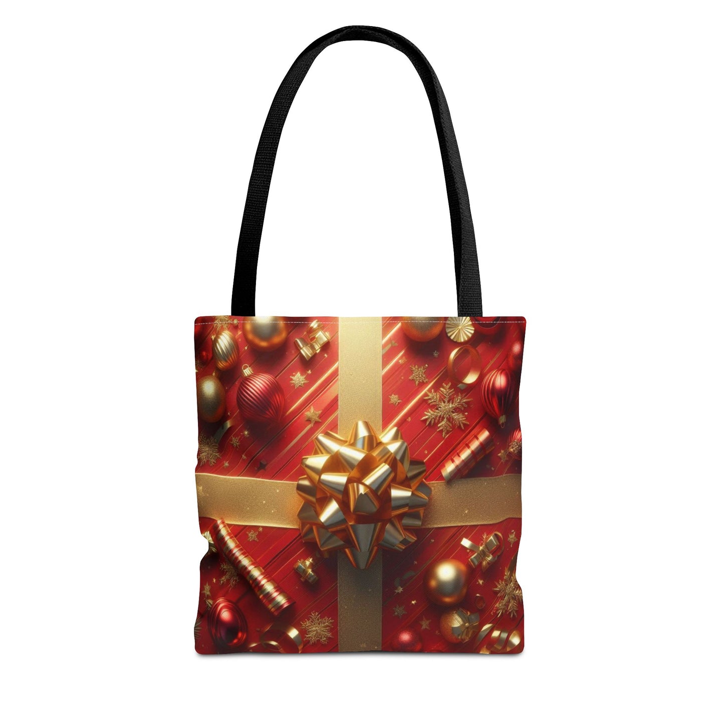 Gift Wrapped Design Christmas Tote Bag Holiday Cheer Gift Winter Accessory Reusable Winter Shopping Bag Xmas Joy Gift Unisex Bag for Him Her