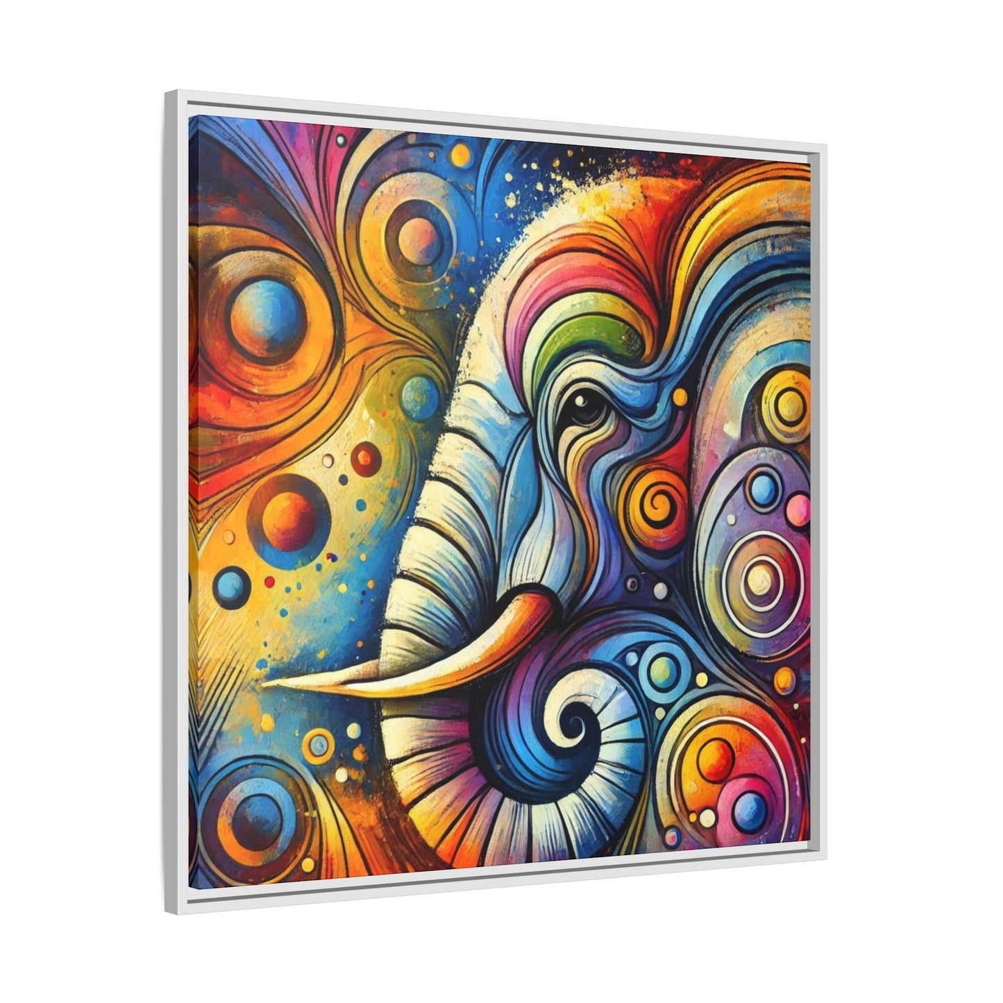 Modern Elephant Print Abstract Design Unique Framed Canvas Print African Wall Art Animal Lover Gift Nature Lover Decor 3 frame colors