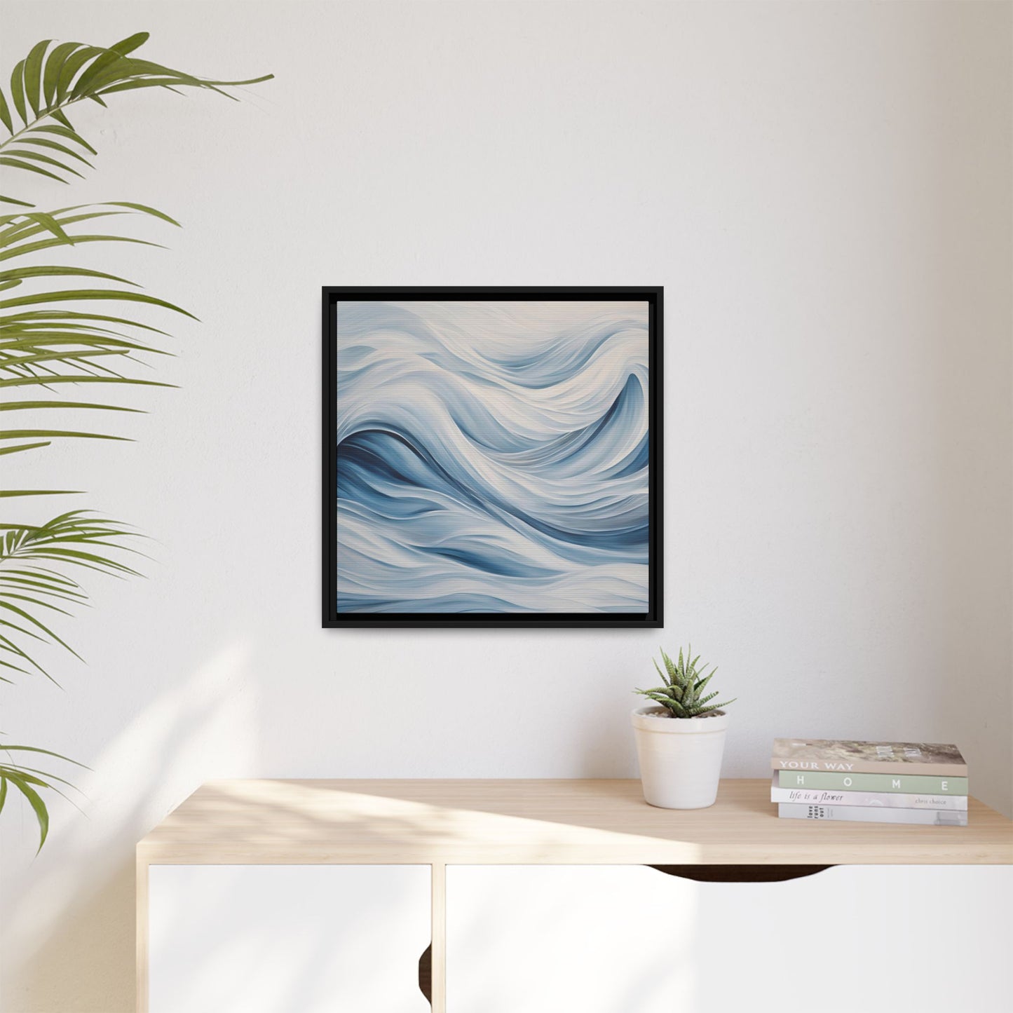Modern Abstract Wave Design Unique Framed Print Canvas Wall Art Ocean Beach Gift Nature Lover Gift Underwater Sea Lover Gift 3 frame colors