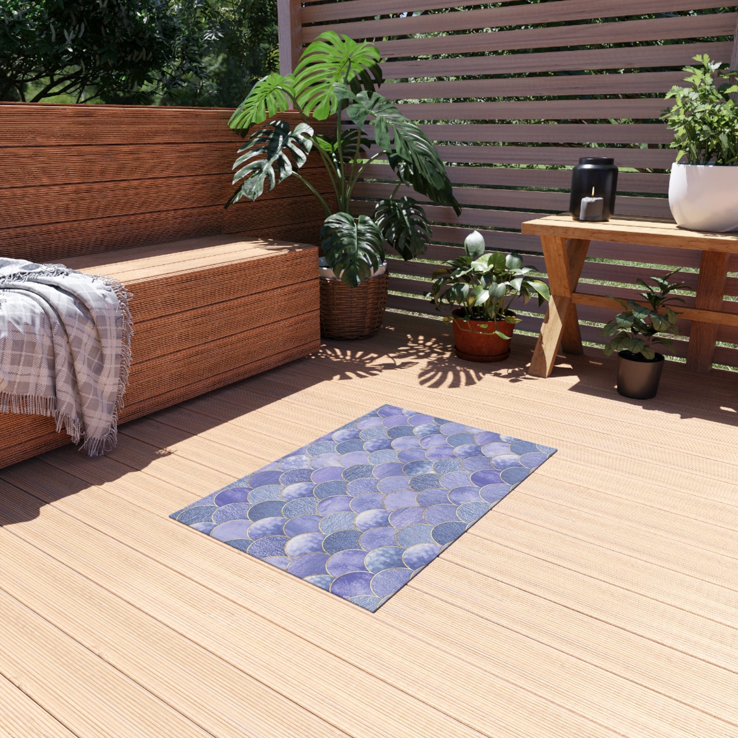 Chenille Outdoor Rug with No-Skid Backing Cozy Outdoor Carpet Patio Decor Gazebo Beachy Rug Pool Area Decor Outdoor Kitchen Carpet