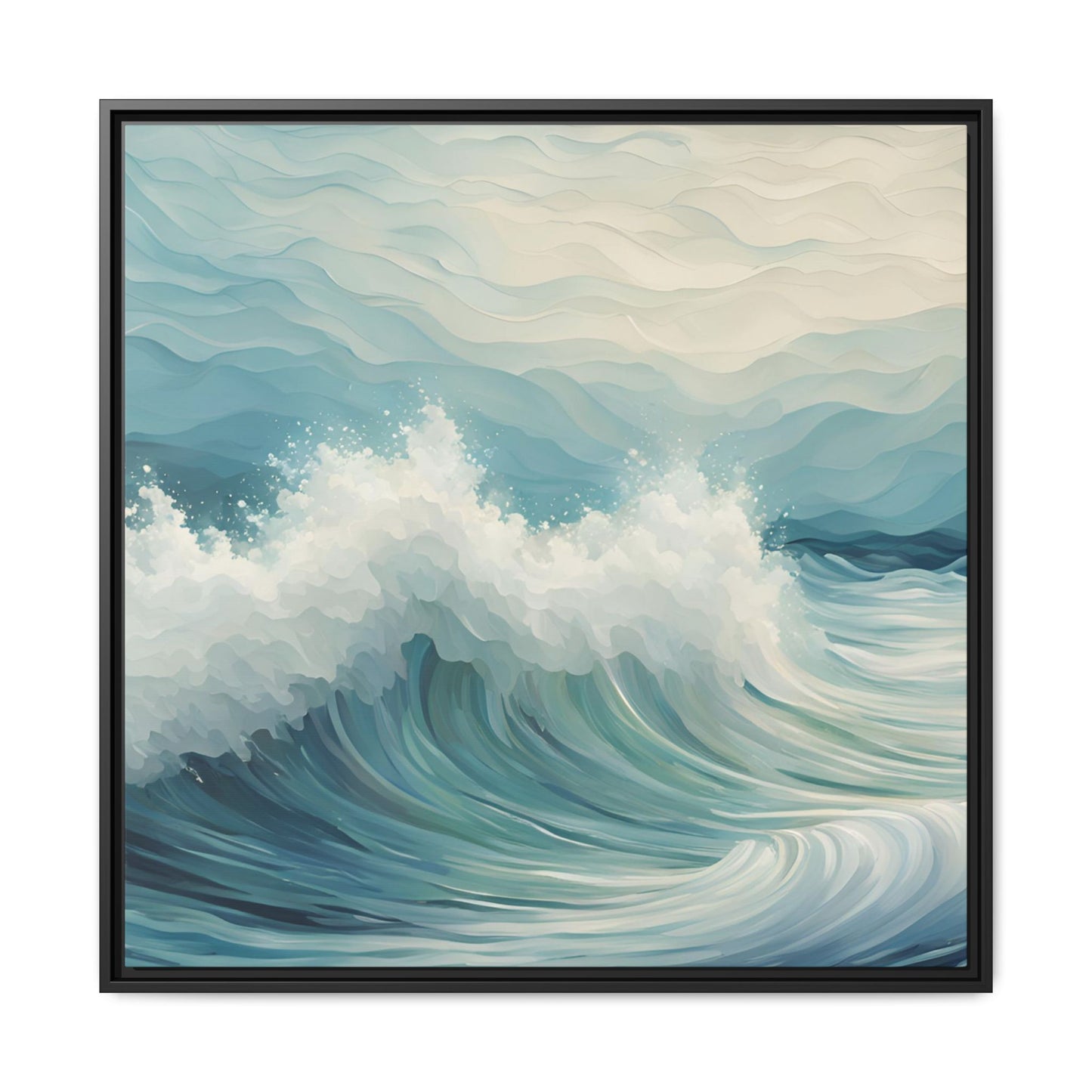 Modern Abstract Wave Design Unique Framed Canvas Wall Art Ocean Beach Gift Nature Lover Gift Underwater Sea Lover Gift 3 frame colors