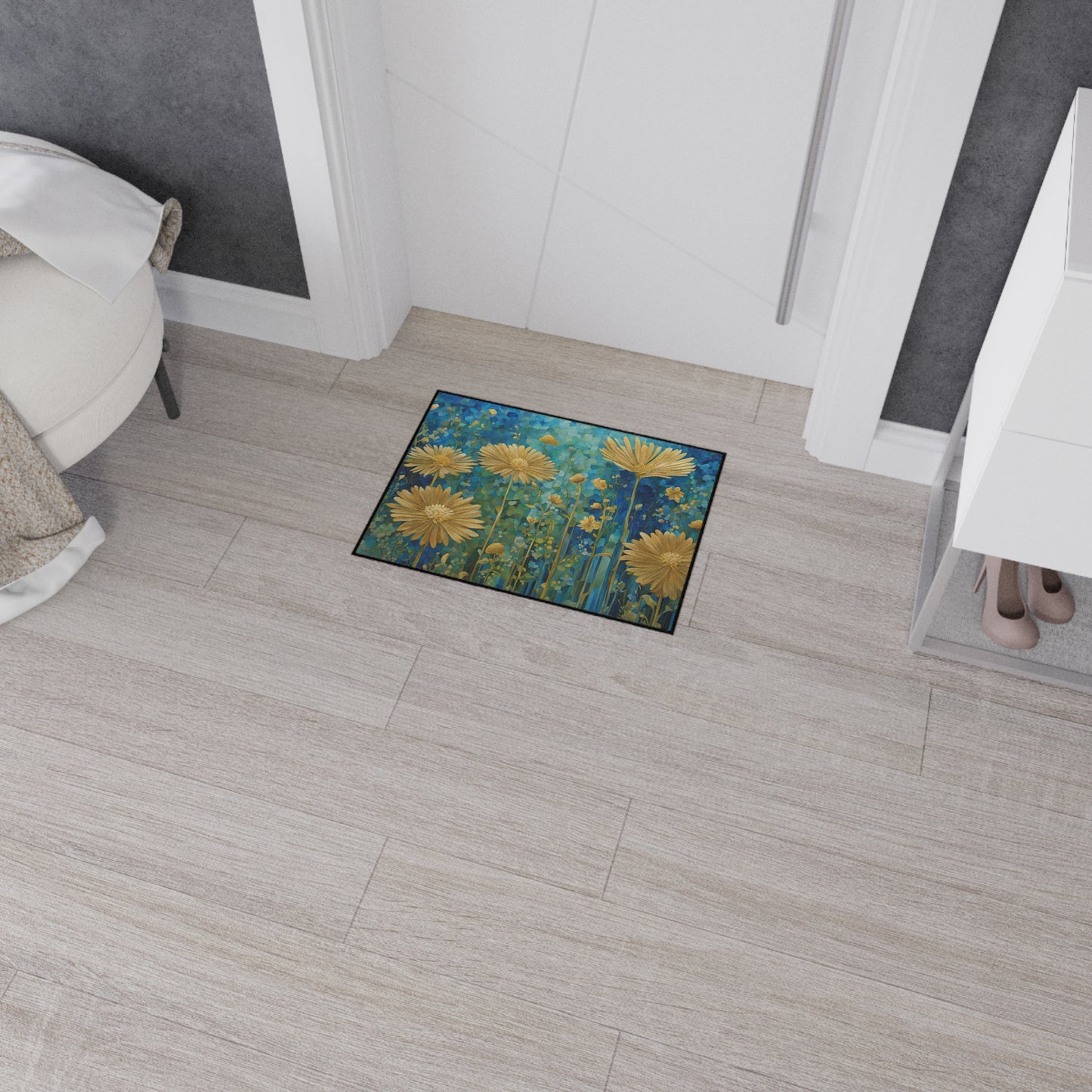 Decorative Heavy Duty Non-Slip Floor Mat Stylish Design Perfect for Entryway Kitchen Décor Garage Rug Coffee Bar Bathroom Floor Door Mat