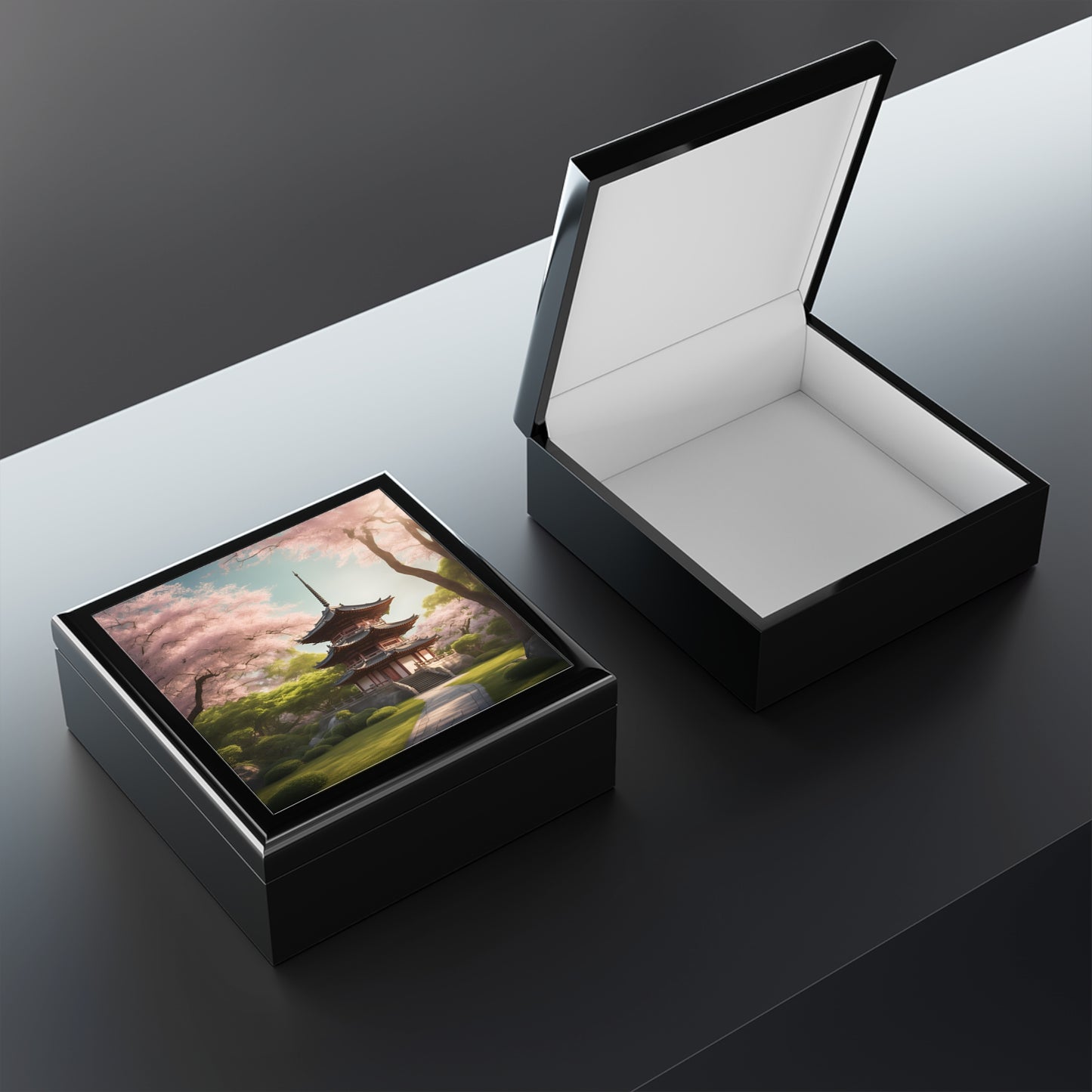 Unique Art Print Design Jewelry Box Trinket Box Bedroom Dresser Decor Vanity Gift Box - 3 colors to choose from