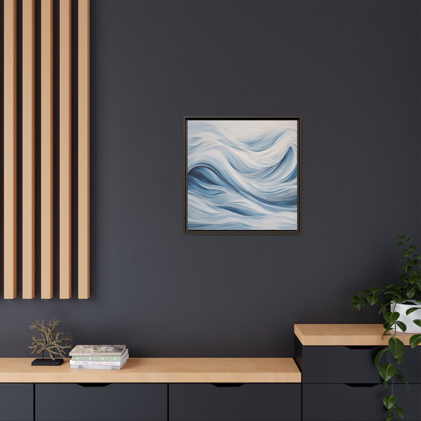 Modern Abstract Wave Design Unique Framed Print Canvas Wall Art Ocean Beach Gift Nature Lover Gift Underwater Sea Lover Gift 3 frame colors