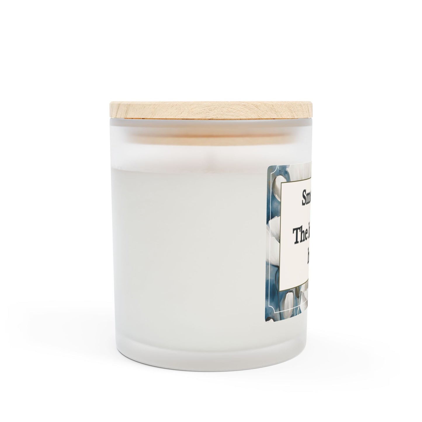 Artisanal Coconut Soy Frosted Glass Candle with Wooden Wick and Raw Maple Lid 11 oz Hand Poured Funny Parents Candle 50 hrs burn time