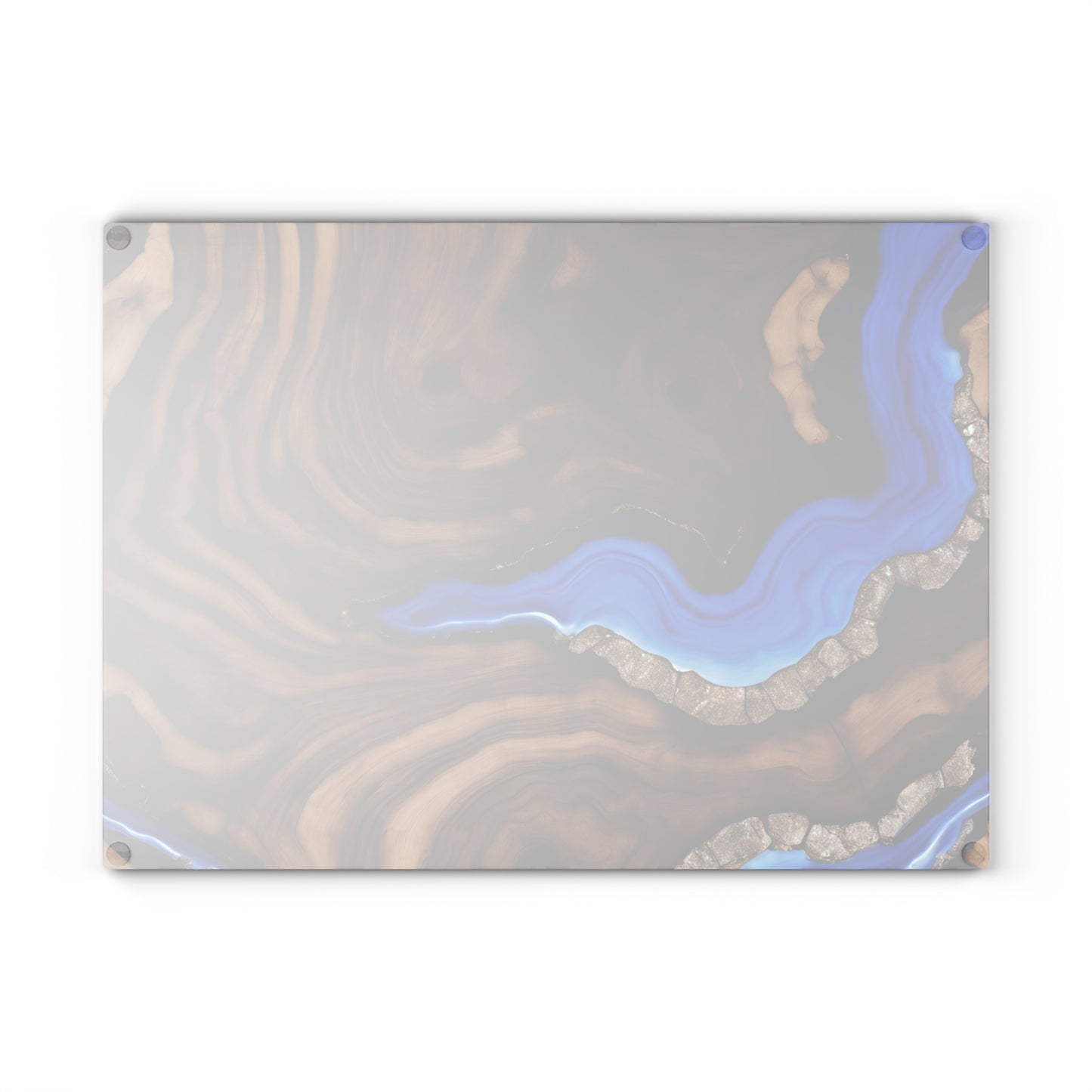 Kitchen Decor Glass Wood-look Image Nature Lover Cutting Board Serving Tray Home Cook Gift Colorful Glass Geode-inspired Charcuterie Board
