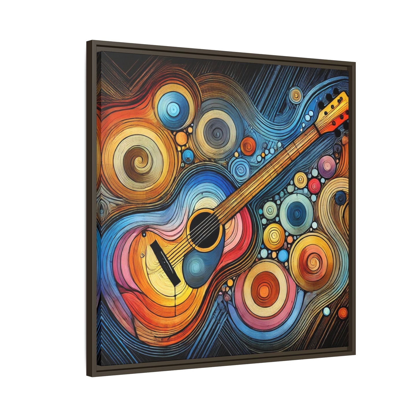 Modern Music-Themed Print Abstract Design Unique Framed Canvas Print Guitar Wall Art Music Lover Gift Decor 3 frame colors