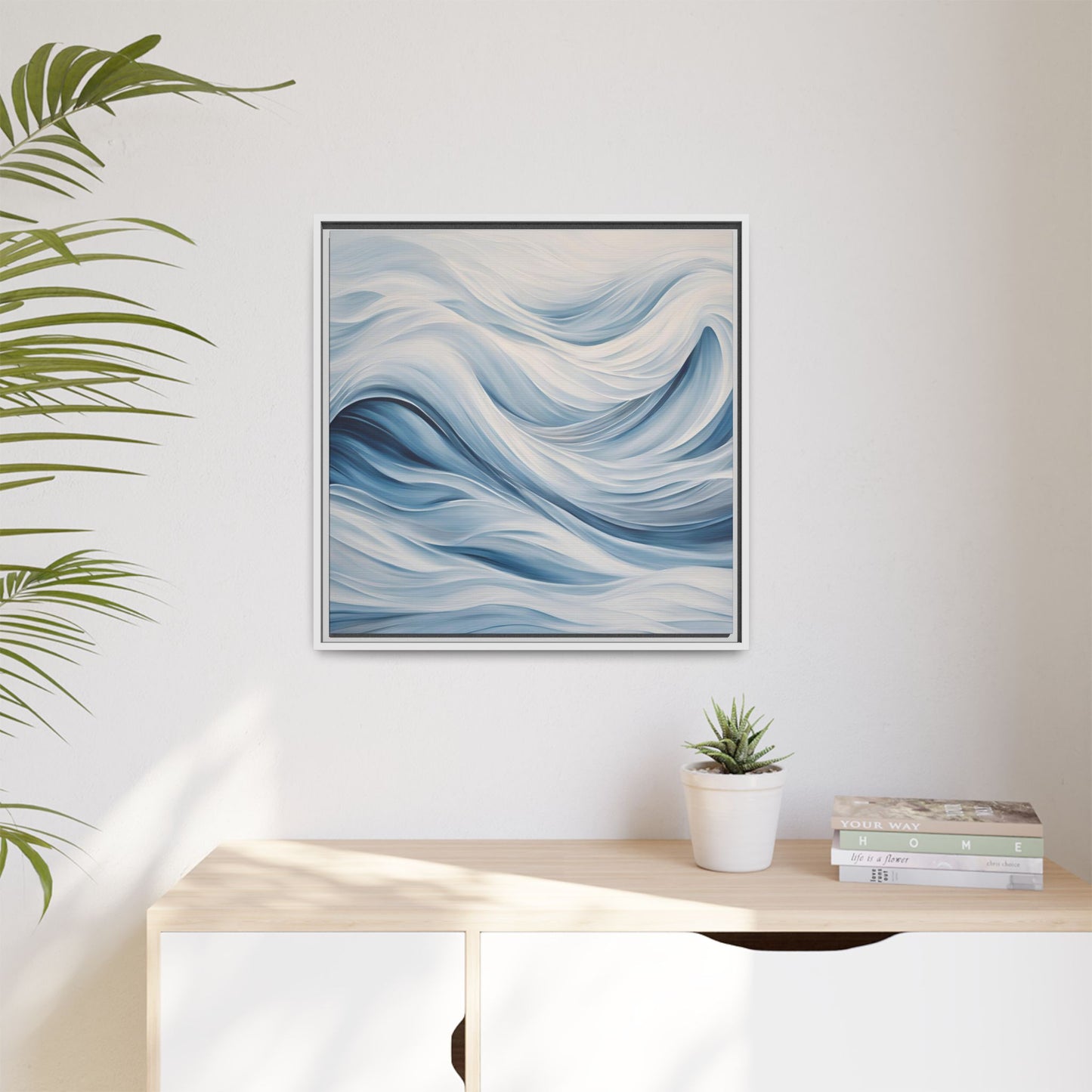 Modern Abstract Wave Design Unique Framed Print Canvas Wall Art Ocean Beach Gift Nature Lover Gift Underwater Sea Lover Gift 3 frame colors