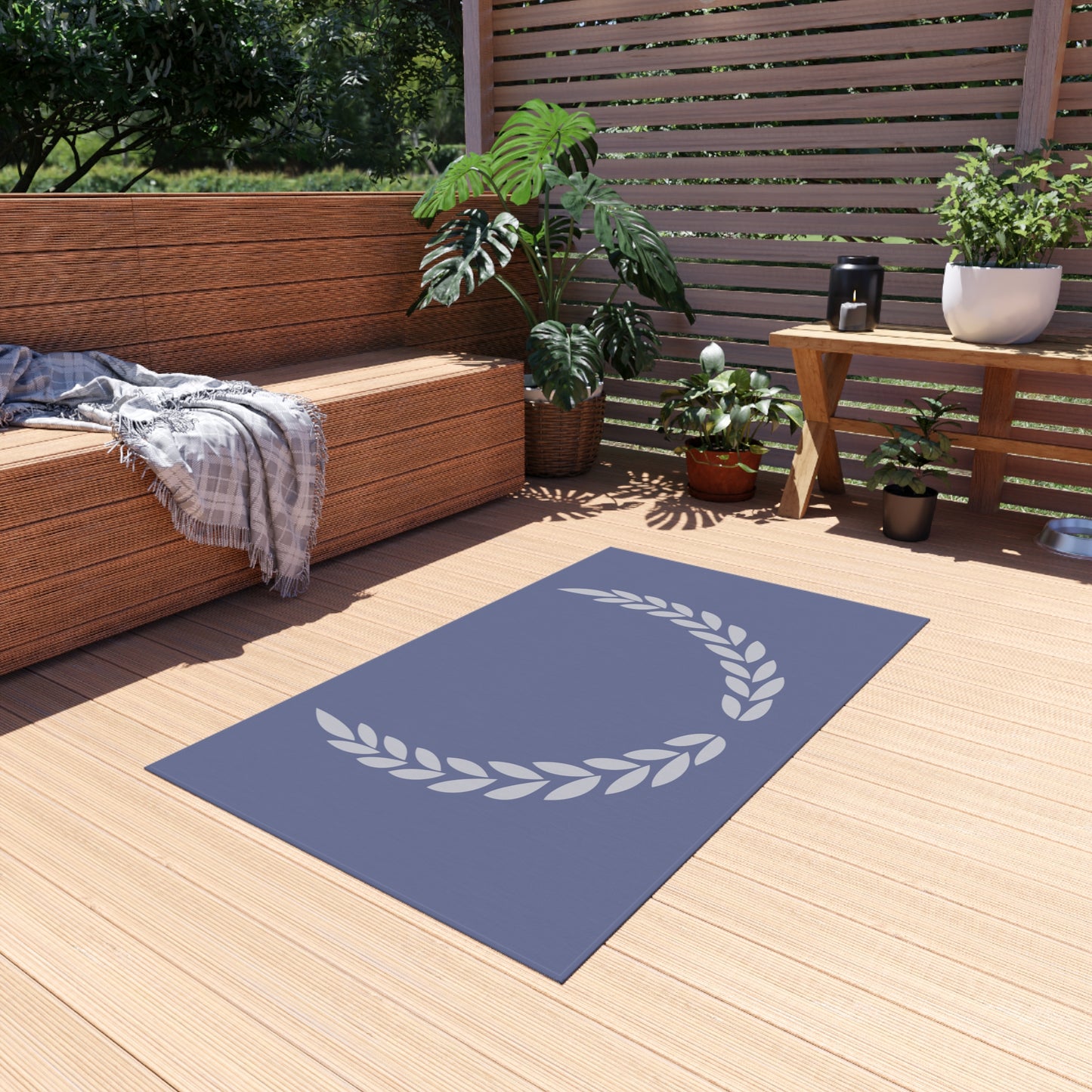 Chenille Outdoor Rug with No-Skid Backing Cozy Outdoor Carpet Grey Patio Decor Gazebo Rug Pool Area Decor Outdoor Kitchen Carpet