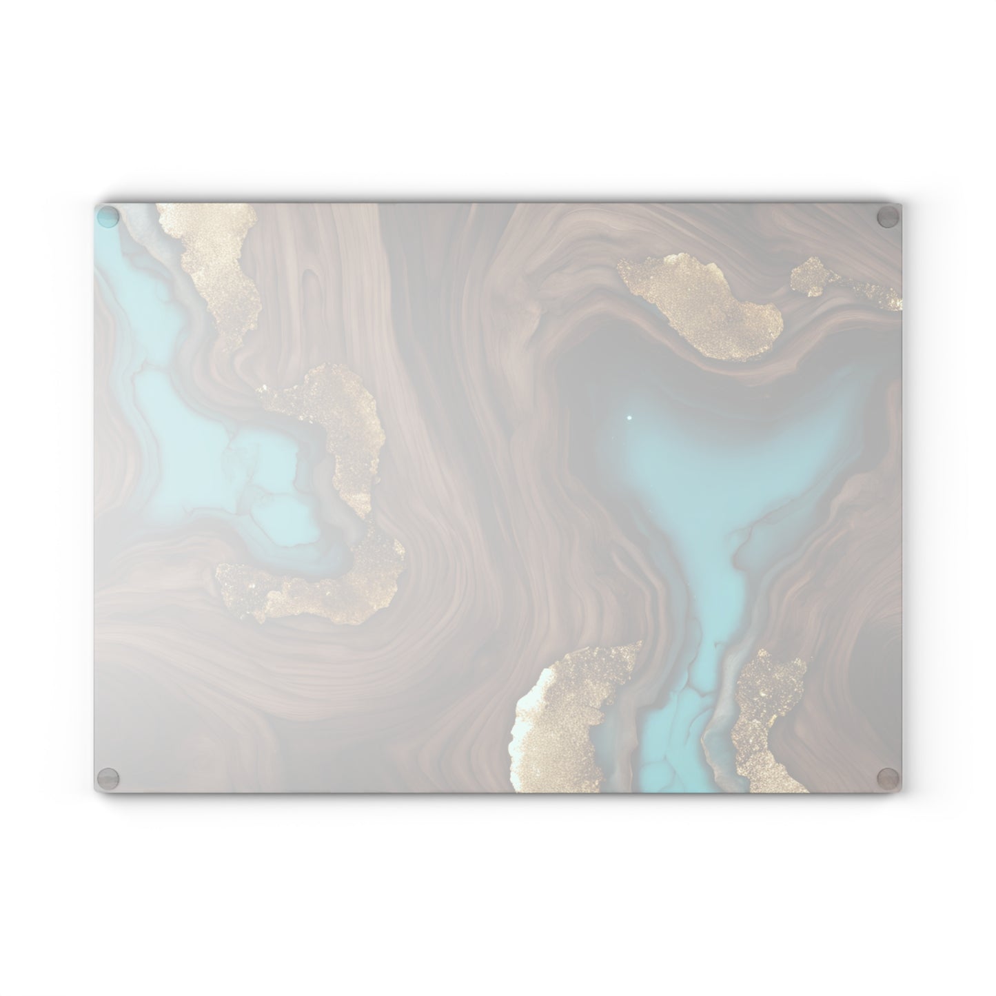 Kitchen Decor Glass Wood-look Image Nature Lover Cutting Board Serving Tray Home Cook Gift Colorful Geode-inspired Glass Charcuterie Board