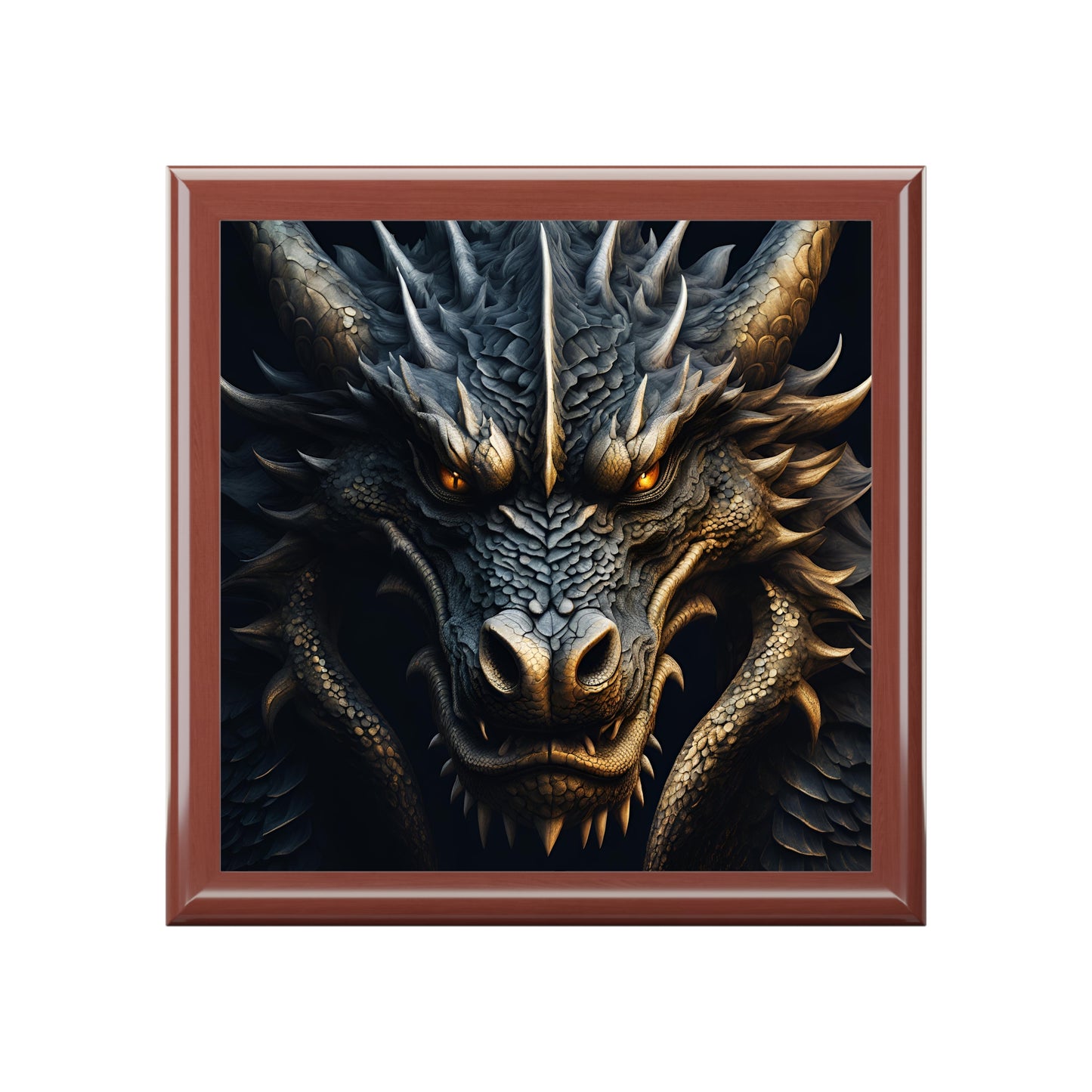 Unique Dragon Fantasy Art Print Mythical Design Jewelry Box Trinket Box Bedroom Dresser Decor Vanity Gift Box - 3 colors to choose from