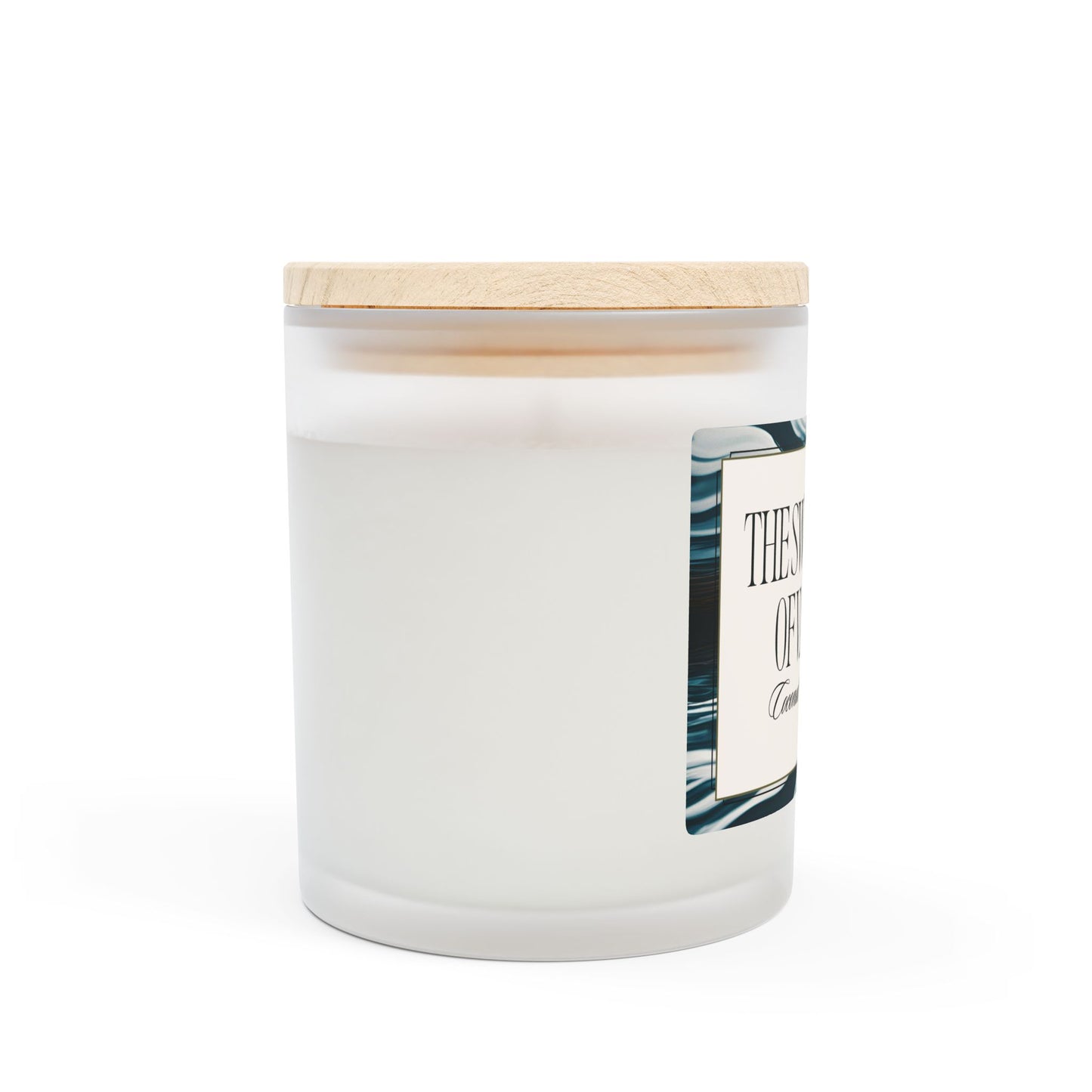 Artisanal Coconut Soy Frosted Glass Candle with Wooden Wick and Raw Maple Lid 11 oz Hand Poured Ocean Beachy Vacation Candle 50 hr burn time