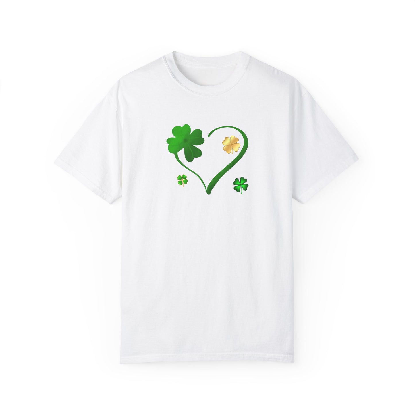 St. Patrick's Day T-Shirt Unisex Comfort Colors Relaxed Fit Garment-Dyed Tee 4 Leaf Clover Shirt Irish Themed Gift