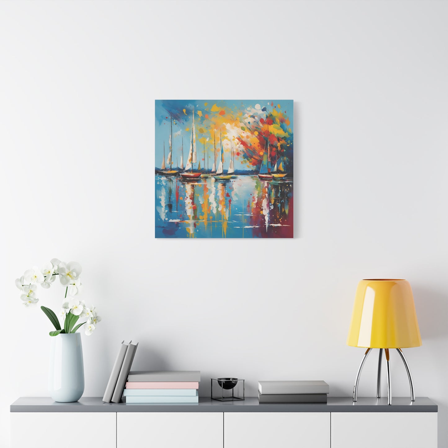 Sailboats Print Wall Art | Matte Canvas, Stretched, 1.25" | Modern Art | Nautical Gift | Oceanic |