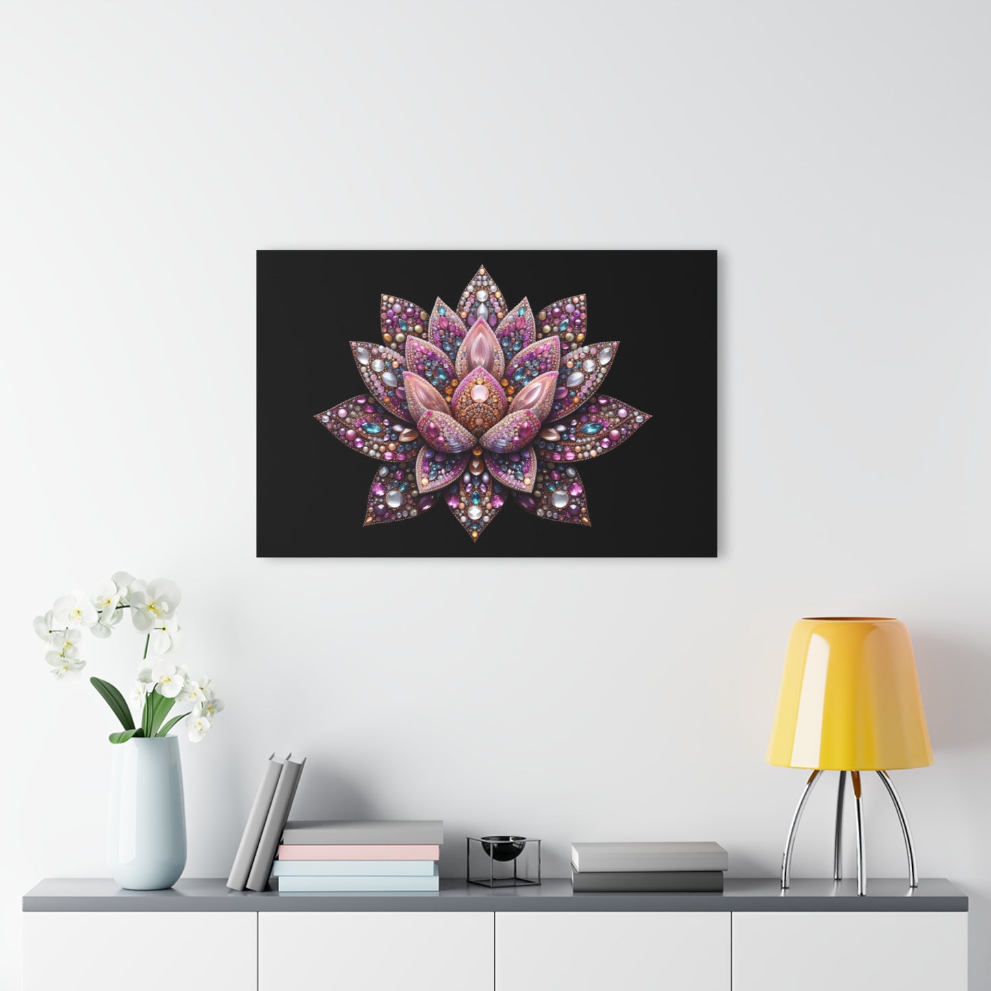 Large Lotus Blossom Floral Design Acrylic Print with French Cleat Nature Lover Wall Art Flower Lover Gift Artwork Modern Garden Home Decor
