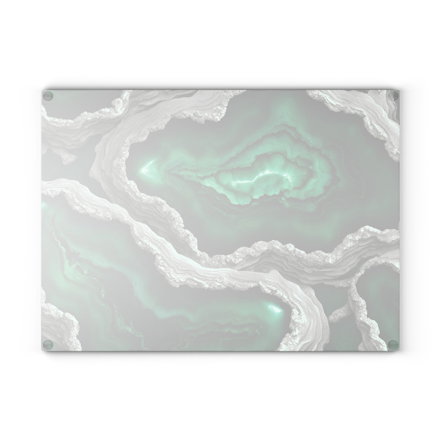 Kitchen Decor Glass Geode-Themed Image Unique Rock Lover Cutting Board Serving Tray Home Cook Gift Colorful Glass Charcuterie Board