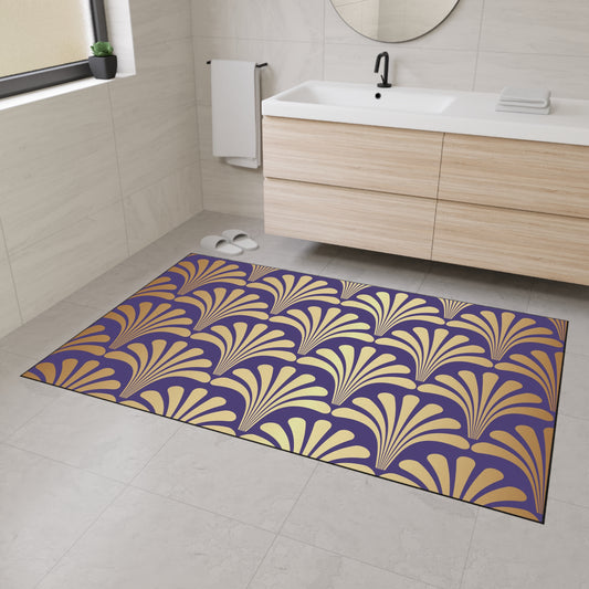 Decorative Heavy Duty Non-Slip Floor Mat Stylish Design Perfect for Entryway Kitchen Décor Purple Geometric Floral Design Rug Bathroom Mat