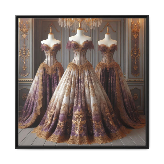 Fashion Formal Runway Dress Framed Canvas Print Wall Art Unique Fashion Designer Style Haute Couture Fashionista Gift Decor 3 Frame Colors