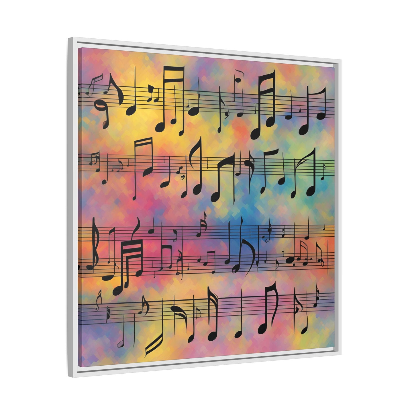 Modern Music-Themed Print Abstract Design Unique Framed Canvas Print Sheet Music Wall Art Music Lover Gift Decor 3 frame colors