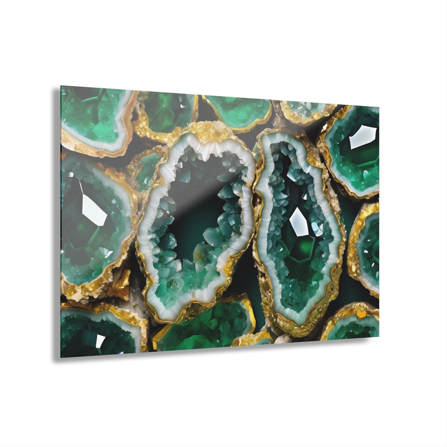 Large Geode-Inspired Design Acrylic Print with French Cleat Agate Marble-look Nature Wall Art Rock Lover Relaxing Artwork Modern Home Decor