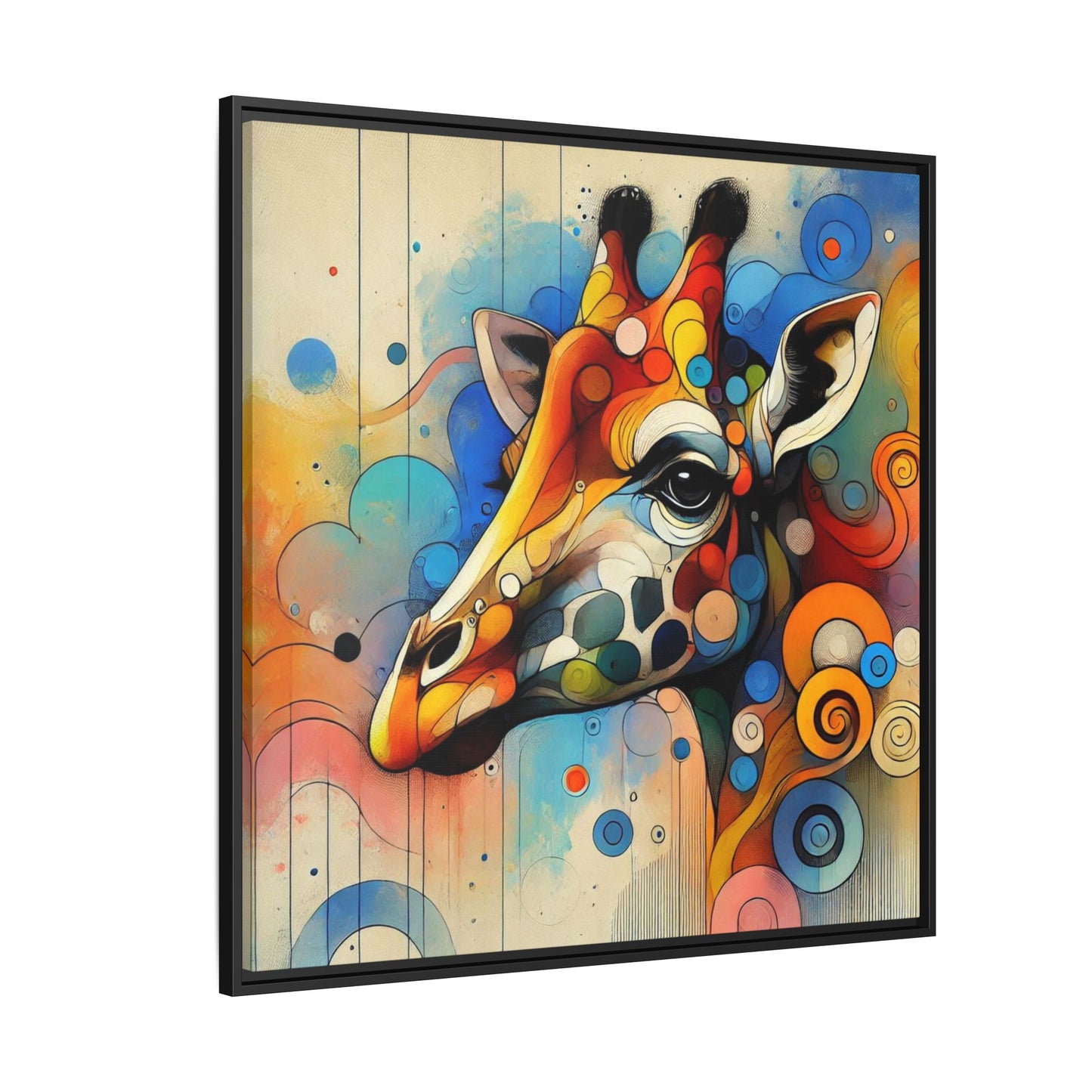 Modern Giraffe Print Abstract Design Unique Framed Canvas Print African Wall Art Animal Lover Gift Nature Lover Decor 3 frame colors