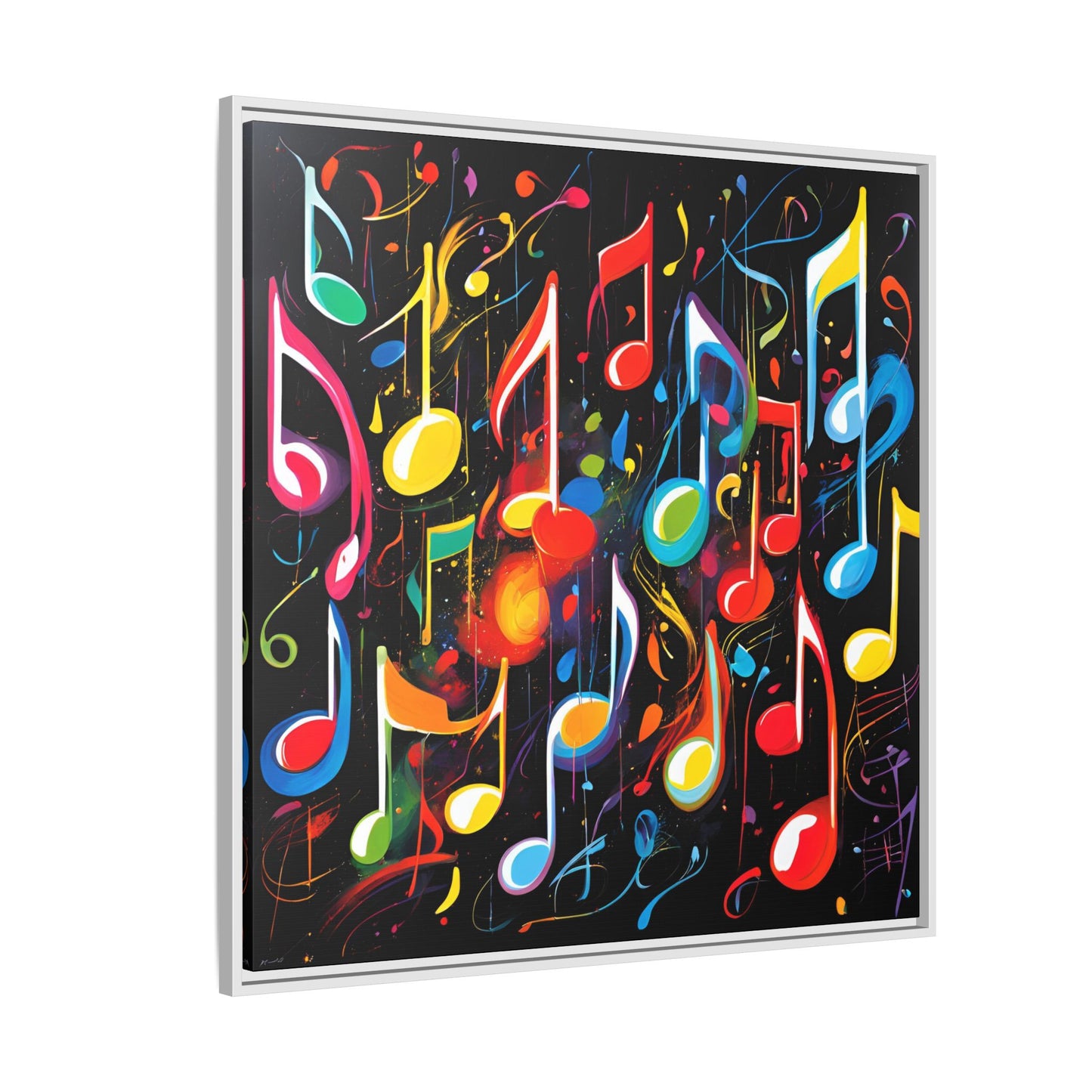 Modern Music-Themed Print Abstract Design Unique Framed Canvas Print Treble Clef Note Wall Art Music Lover Gift Decor 3 frame colors