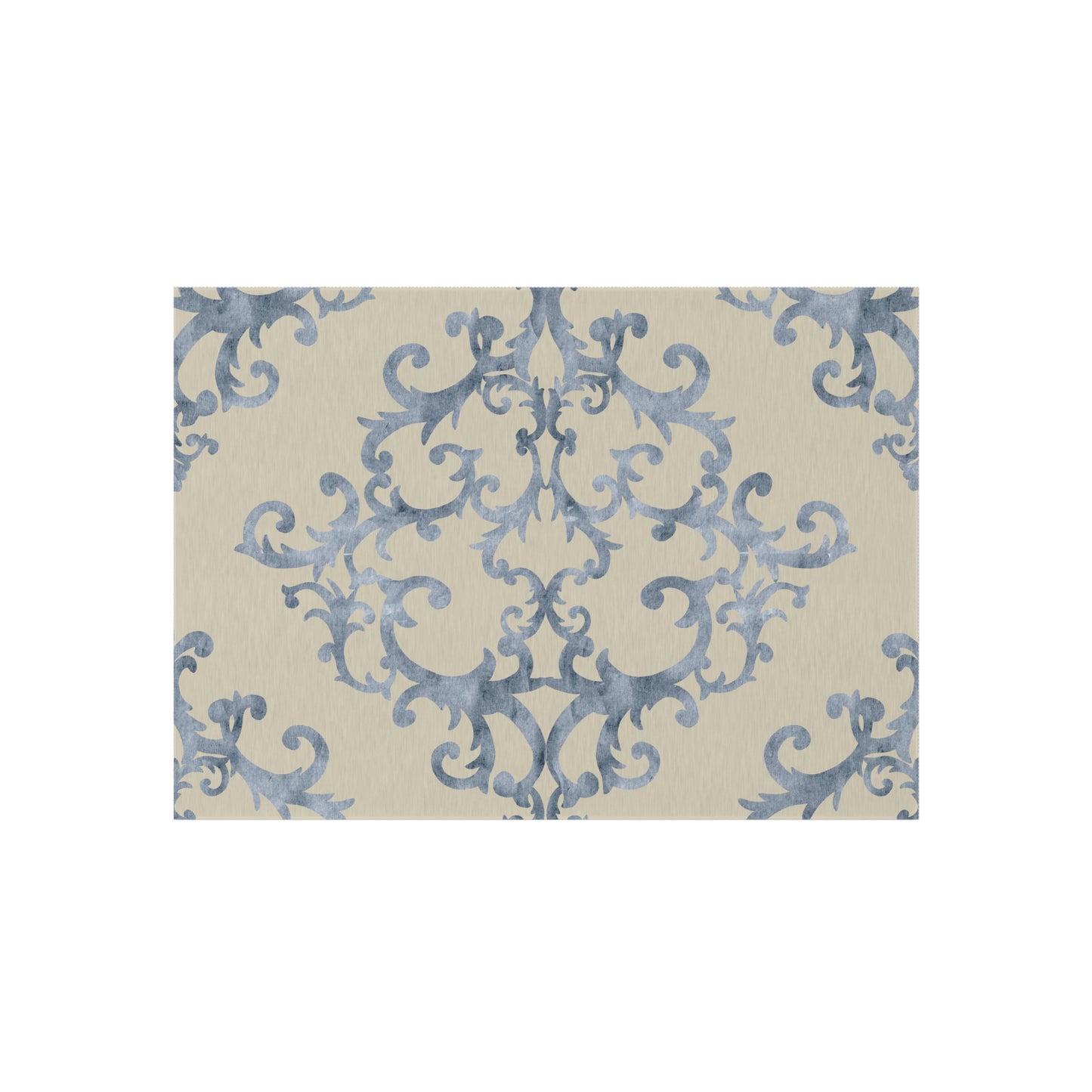 Chenille Outdoor Rug with No-Skid Backing Cozy Outdoor Carpet Patio Decor Gazebo Rug Pool Area Decor Outdoor Damask Pattern Kitchen Carpet